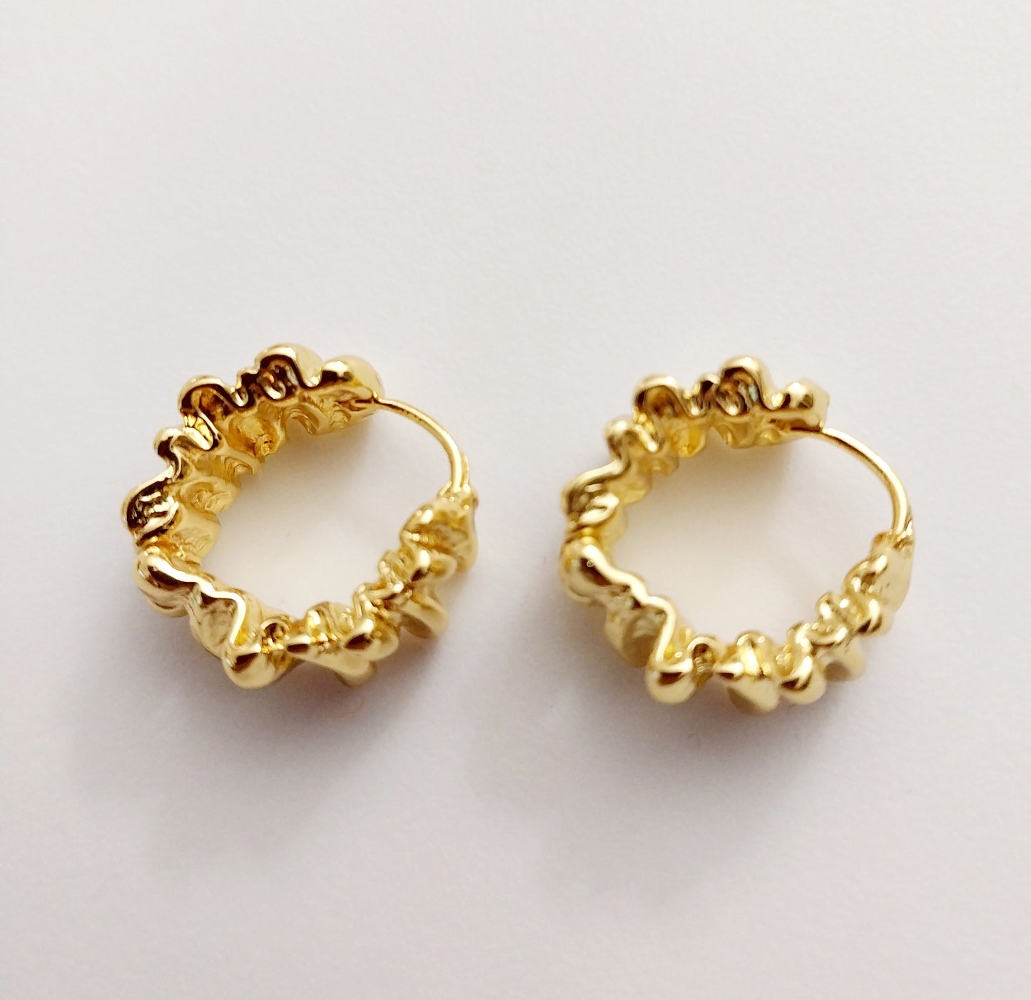 Hoop Earrings Chunky Hoop Earrings Gold Folds Earring New Design Earrings Free Shipping