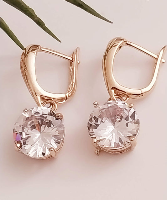 Crystal Drop Earrings Sterling Silver Earring Sparkling CZ Drop Earrings Unique Design Crystal Dangle Earrings Party Earrings Free Shipping