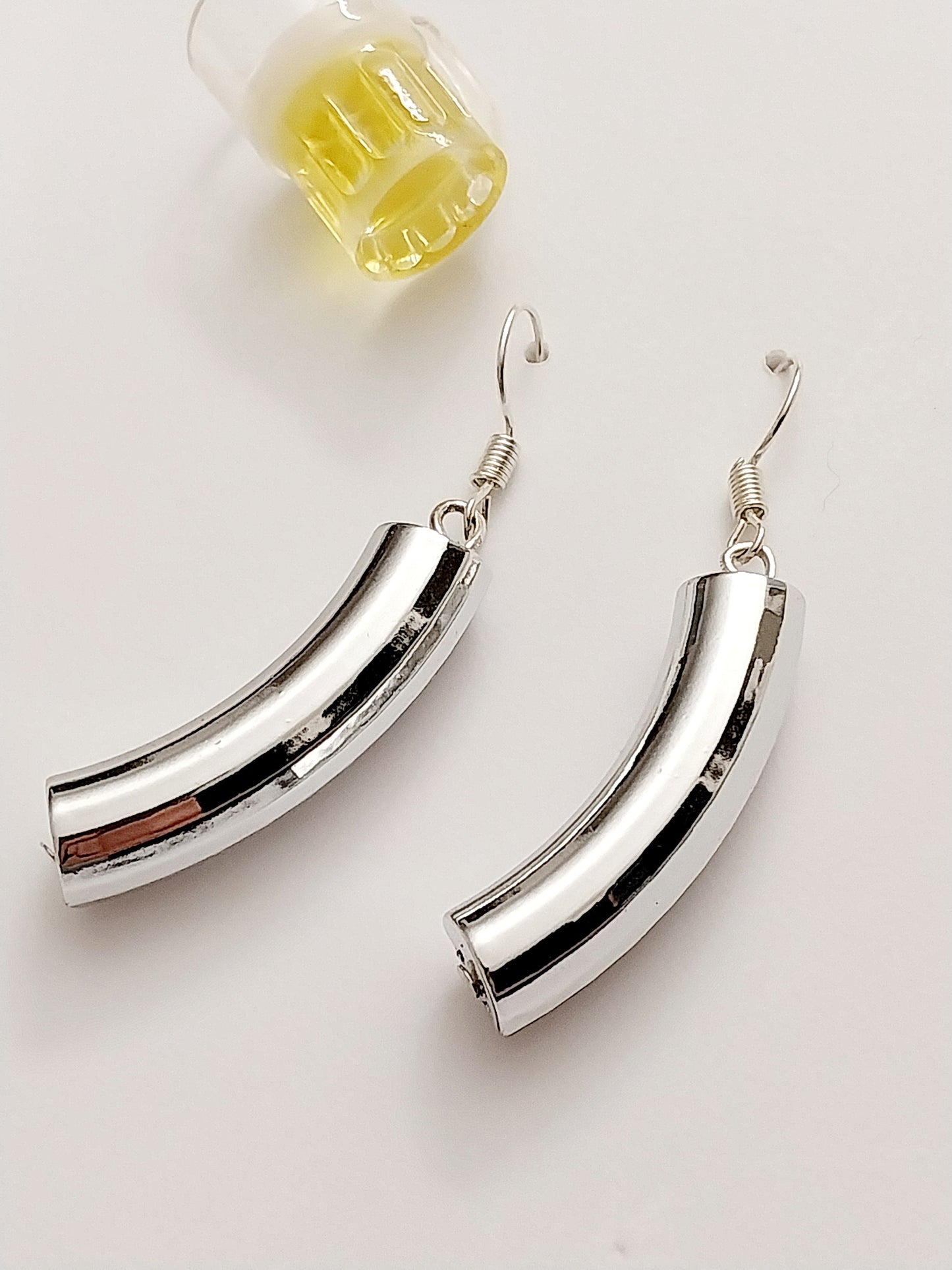 Shiny Cylinder Drop Earrings Fashion Polished Claw Earring Light Tube Earring New Design Modern Style Earring Unique Gift Earrings Handmade