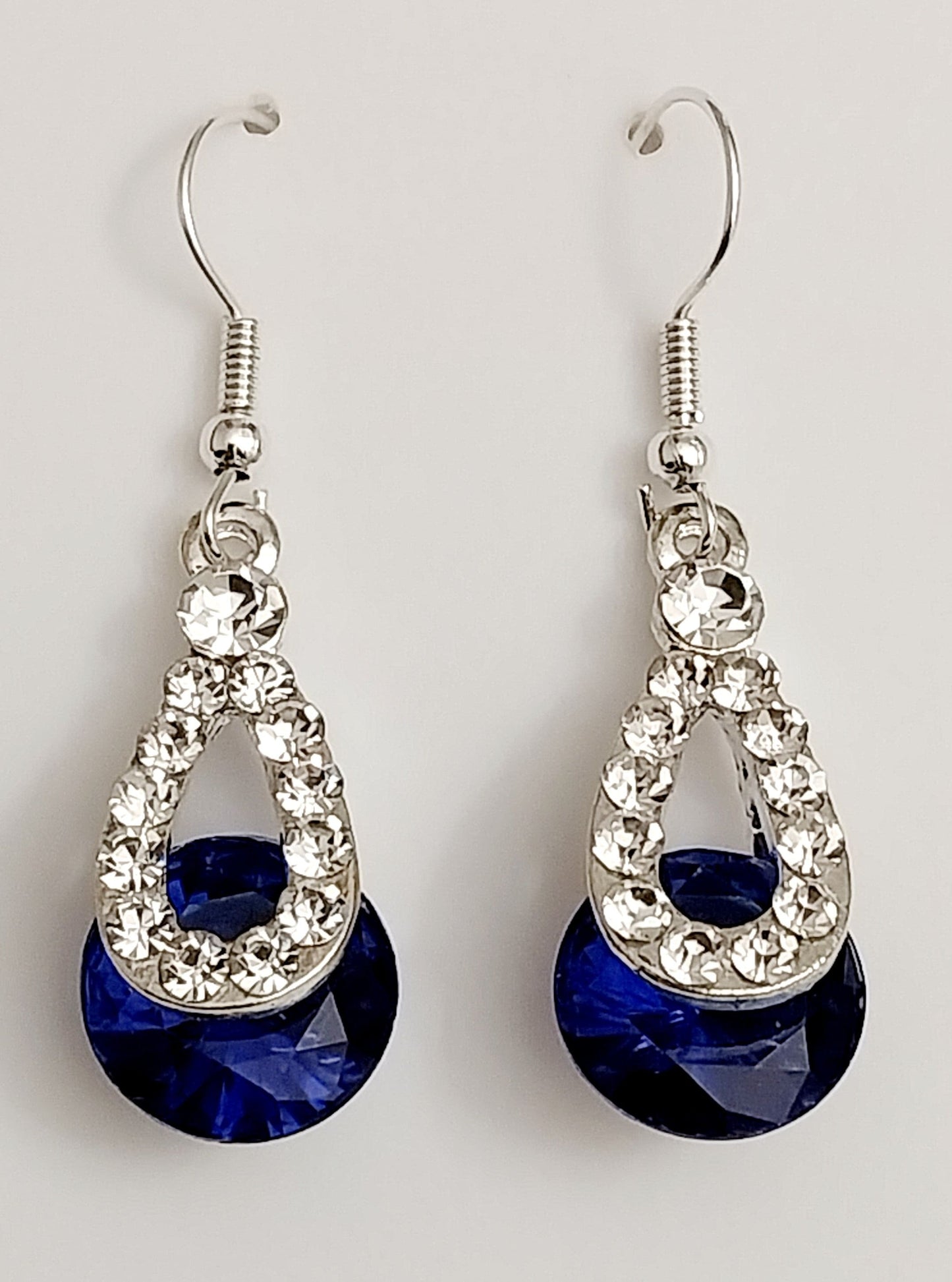 Blue Shine Earrings CZ Blue Water Earrings Sparkling Ovel Earrings Crystal Dangle Earring Shining Blue Earrings Free Shipping