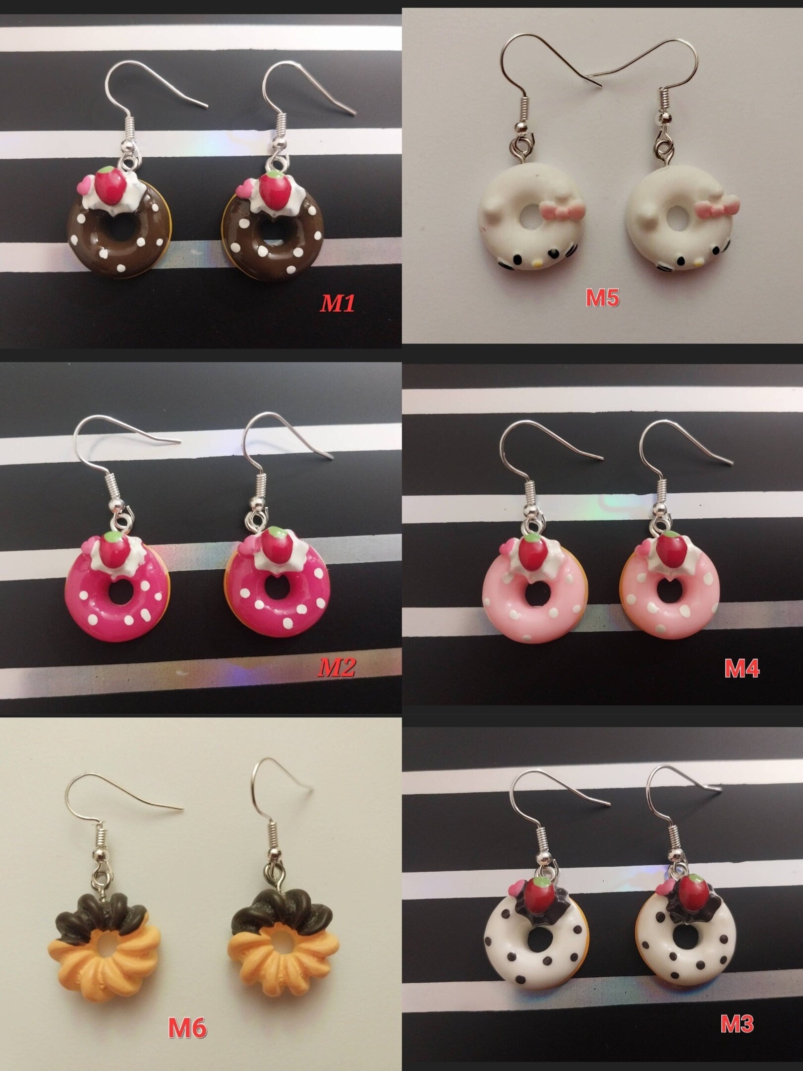 3D Donuts Earrings Fashion Bakery Jewelry Cookie Earrings New Style Earrings