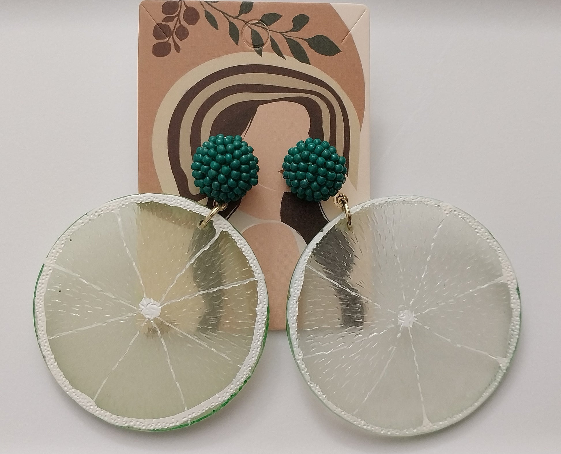 Lime Earrings Fruit Drop Earring Lime Slice Dangle Earring Fruit Slice Model Earring New Design Modern Style Earrings Handmade Free Shipping