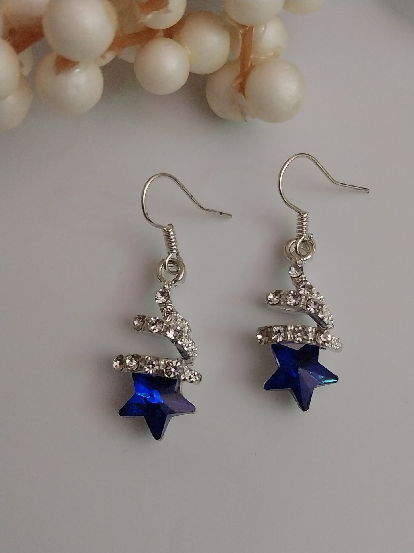 Blue Star Earrings Angel Star Earrings Sparkling Blue Earrings 4th July Earrings Elegant Earring Blue Earrings Dressing Earring High Quality