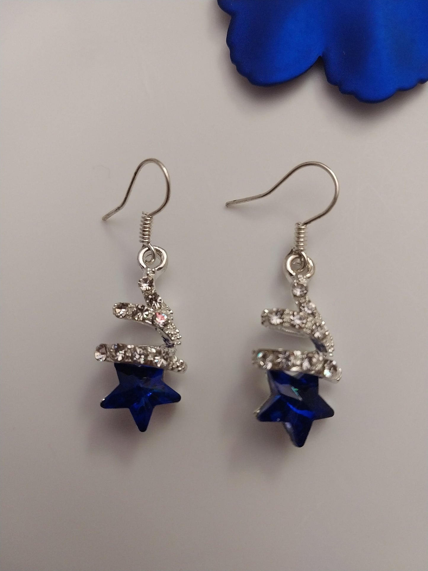 Blue Star Earrings Angel Star Earrings Sparkling Blue Earrings 4th July Earrings Elegant Earring Blue Earrings Dressing Earring High Quality