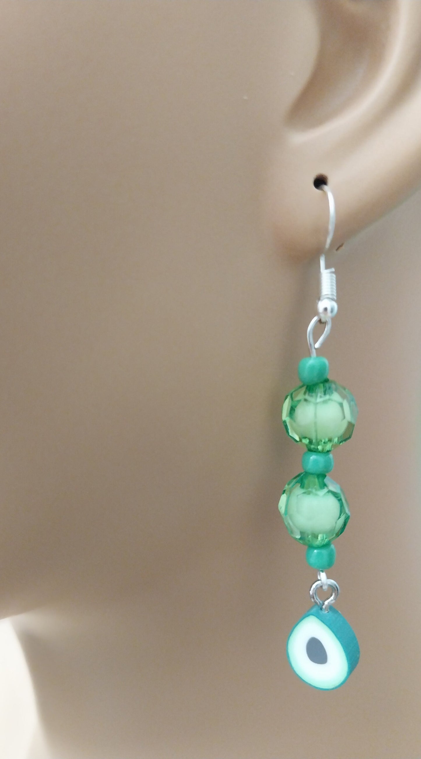 Avocado Earrings Wild Green Drop Earring Avocado Unique Hanging Green Earring Cute Fruit Earring Green Light Beads Earring