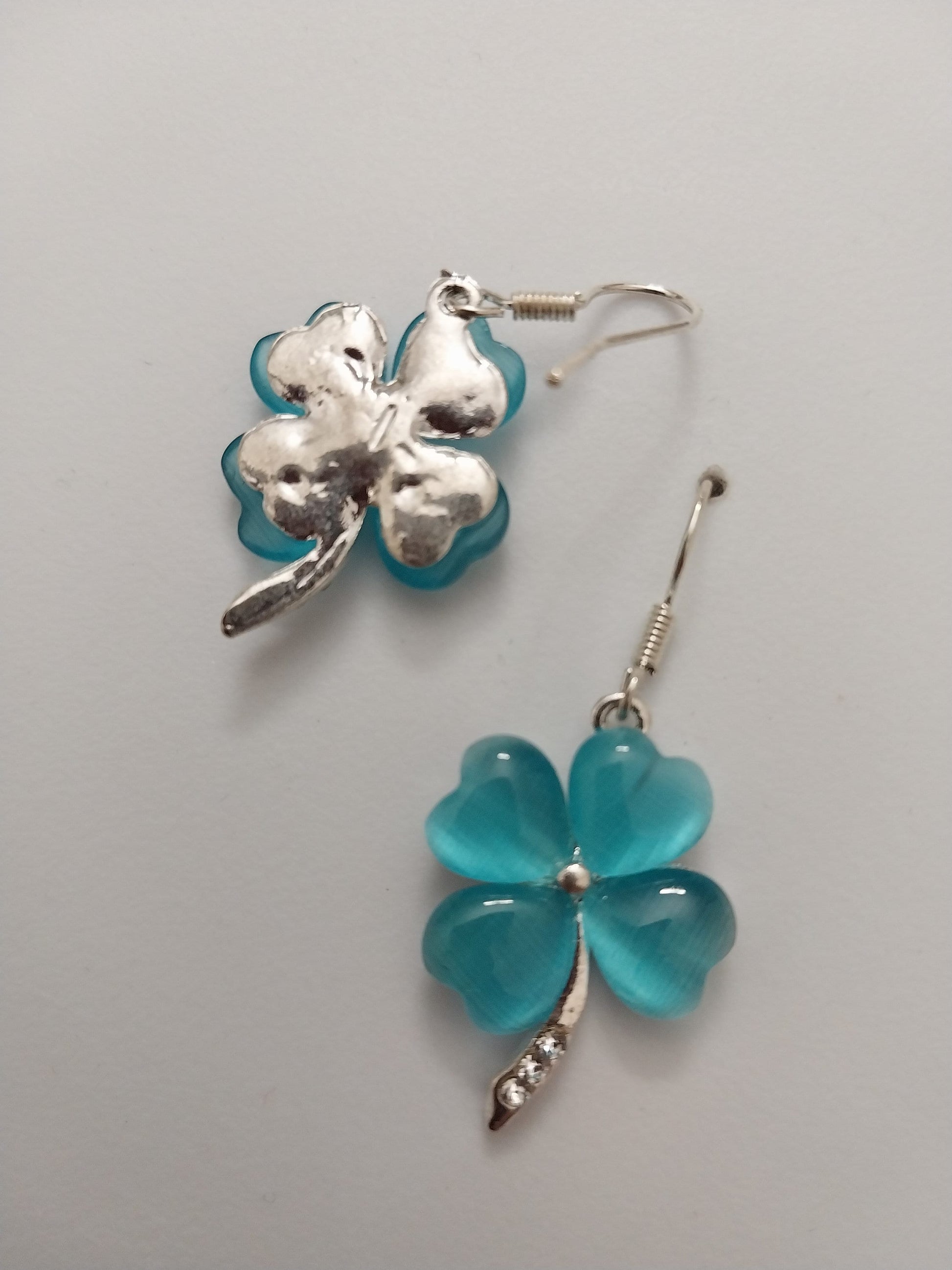 4 Leaf Clover Flower Earring Fashion Blue Earrings Lucky Drop Earring Blue Lucky Dangle Earring New Design Unique Earring Free Shipping