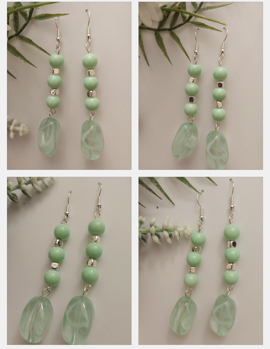 Green Drop Earrings New Fashion Earrings Teardrop Earrings Handmade Unique Green Earrings Shipping Today