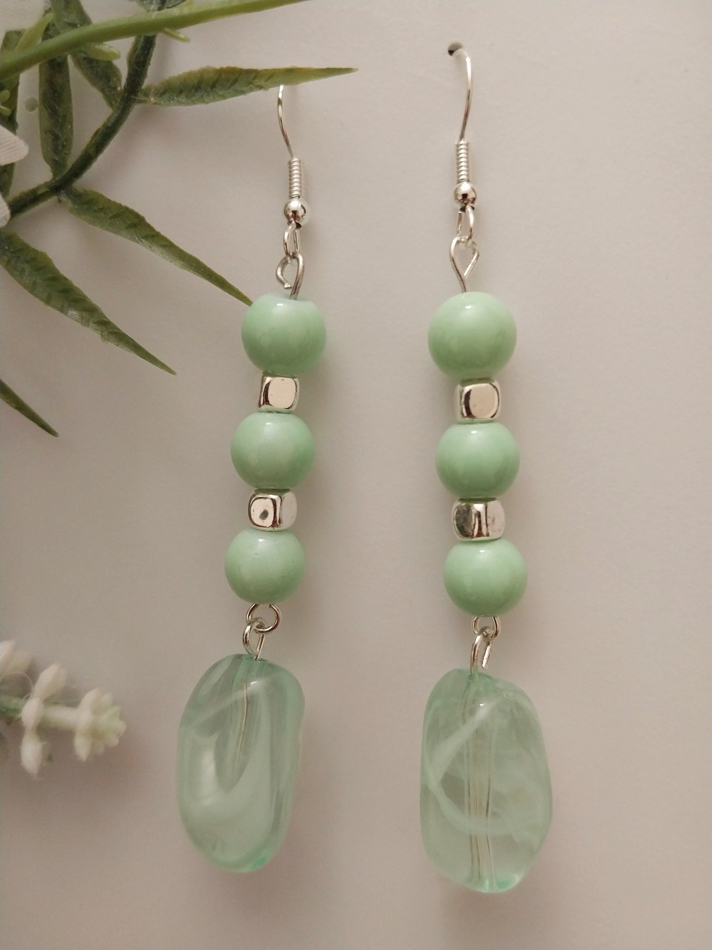 Green Drop Earrings New Fashion Earrings Teardrop Earrings Handmade Unique Green Earrings Shipping Today