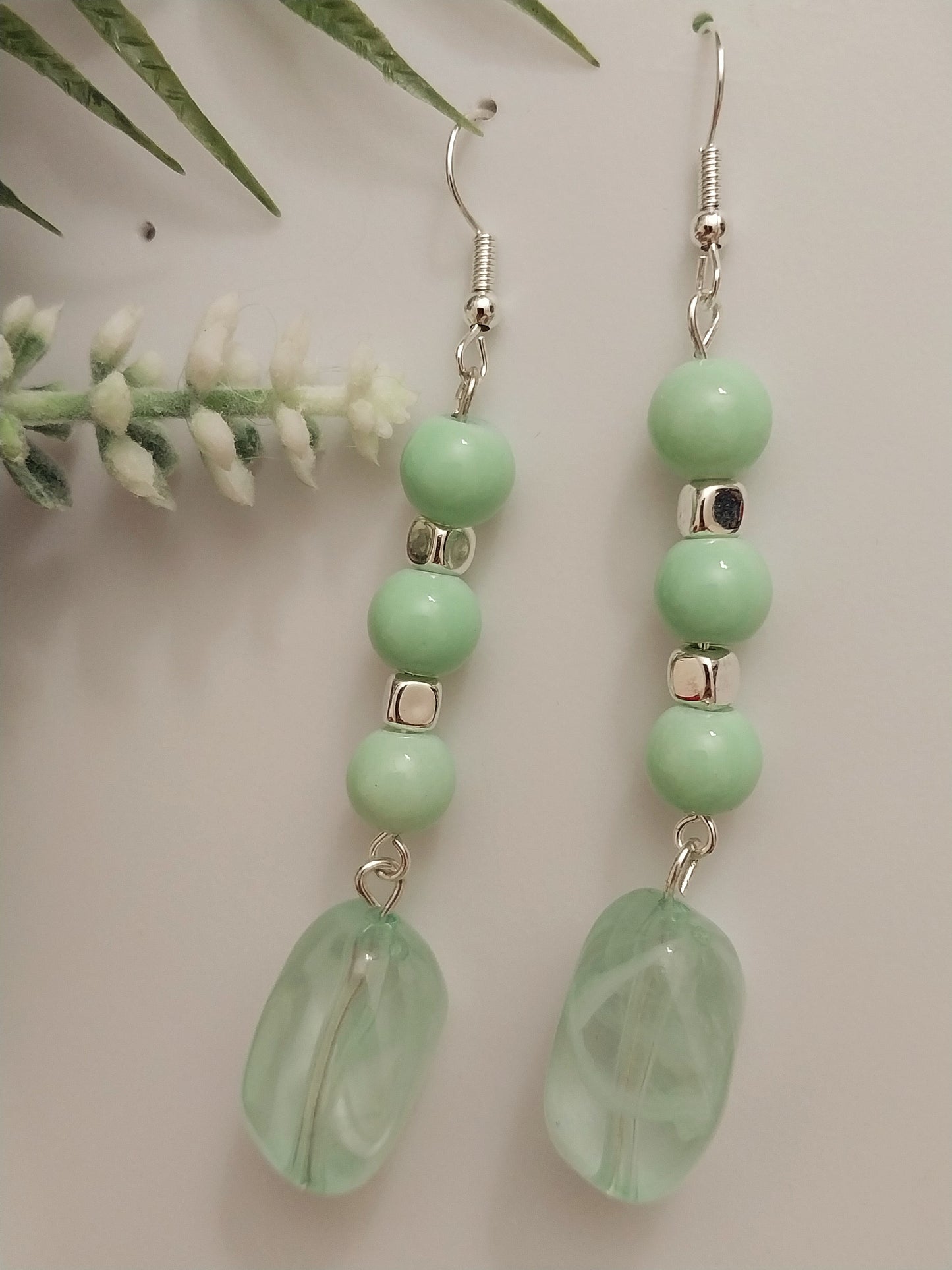 Green Drop Earrings New Fashion Earrings Teardrop Earrings Handmade Unique Green Earrings Shipping Today