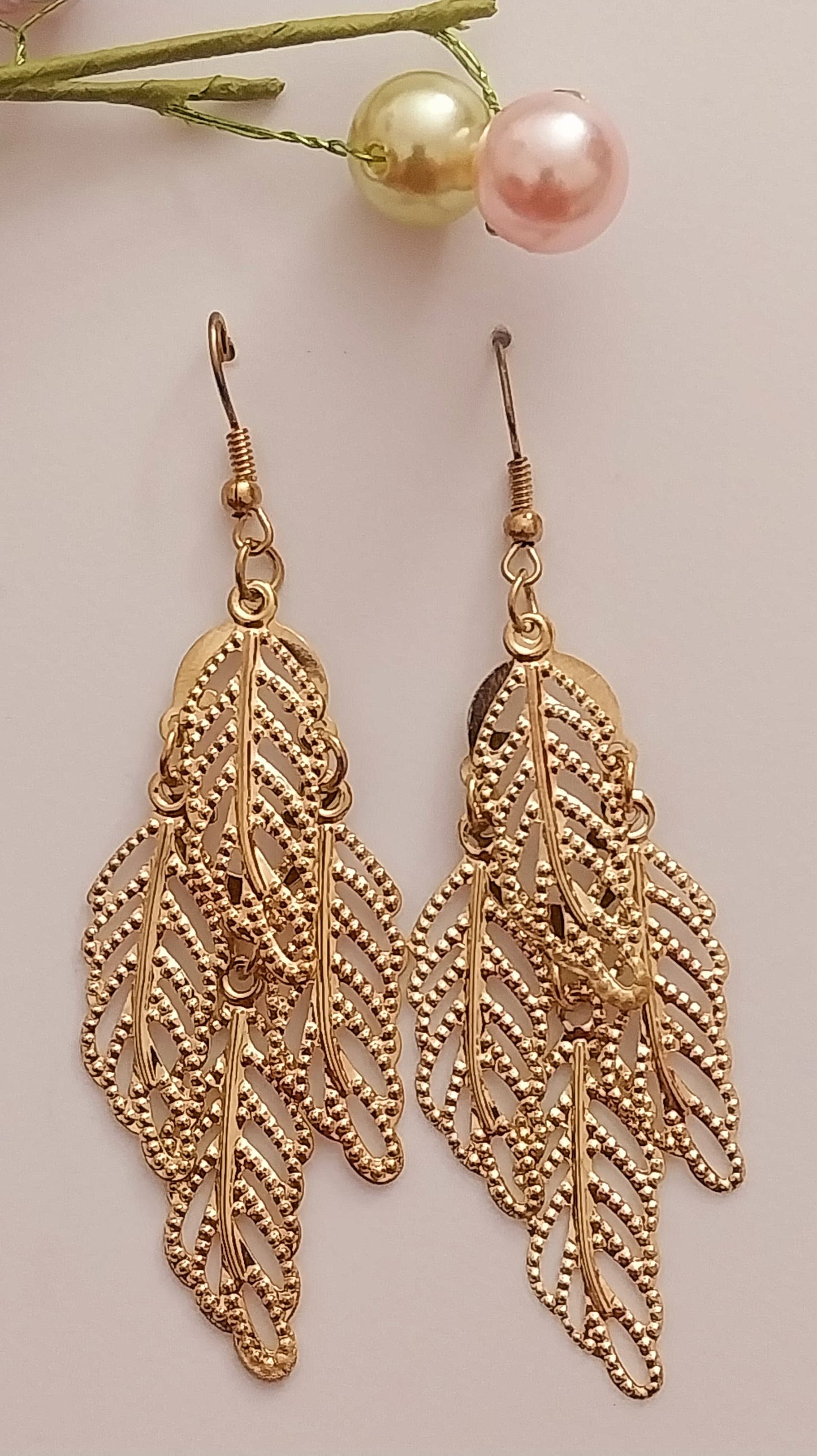 Multi Layer Leaves Earrings Alloy Dangle Earring Golden Leaf Drop Earring New Unique Design Urban Style Earring Handmade Fashion Art Earring