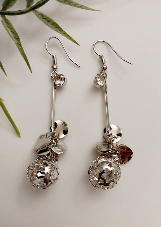 Sterling Silver Earrings Ball Drop Earrings Sparkling Drop Ball Earrings New Fashion Design Earrings CZ Unique Earrings Free Shipping