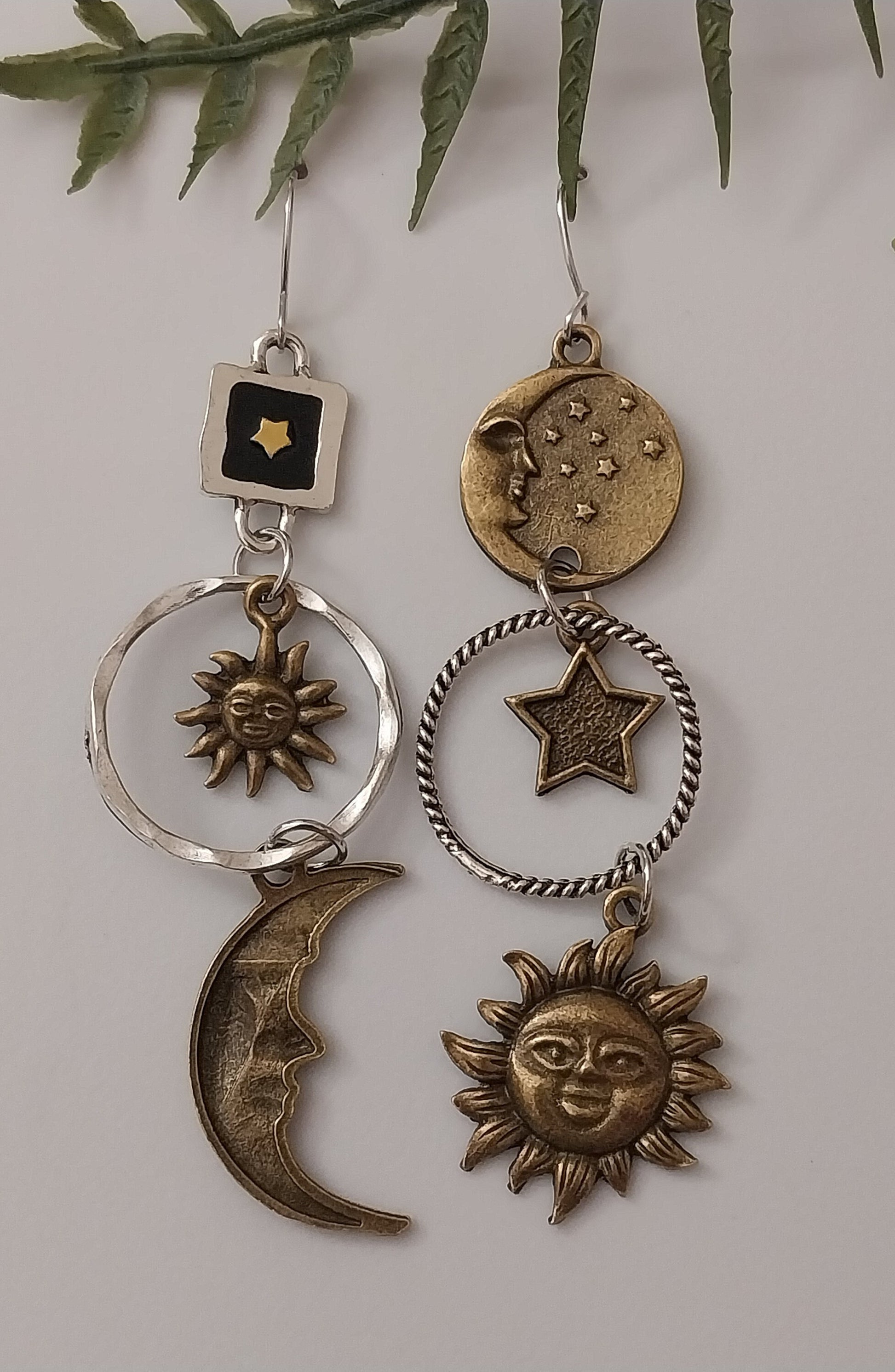 Sun Moon Star Long Earrings Vintage Dangle Earring Retro Fashion New Design Earring Free Shipping