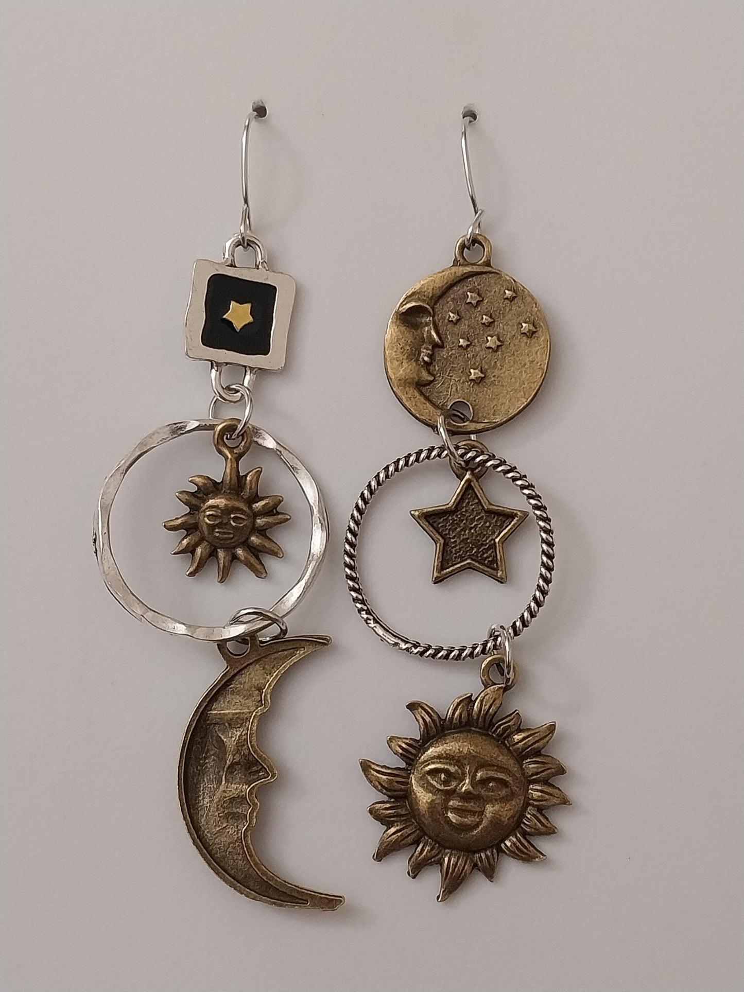 Sun Moon Star Long Earrings Vintage Dangle Earring Retro Fashion New Design Earring Free Shipping