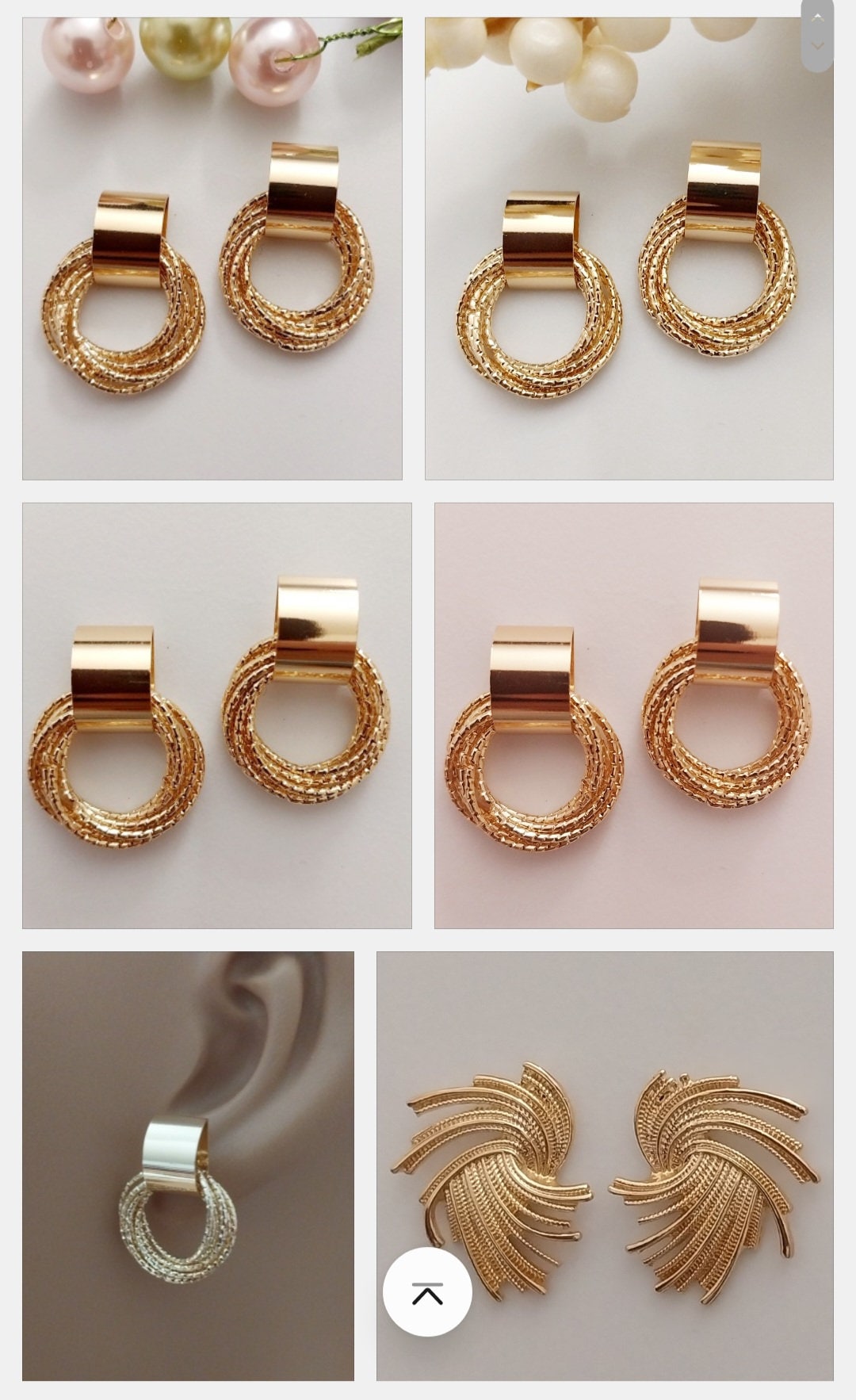 Golden Silver Muti Layer Vintage Circle Earring Ring Creative Earrings Lightweight Shiny Drop Ring Earring Classical Geometric Stud Earring