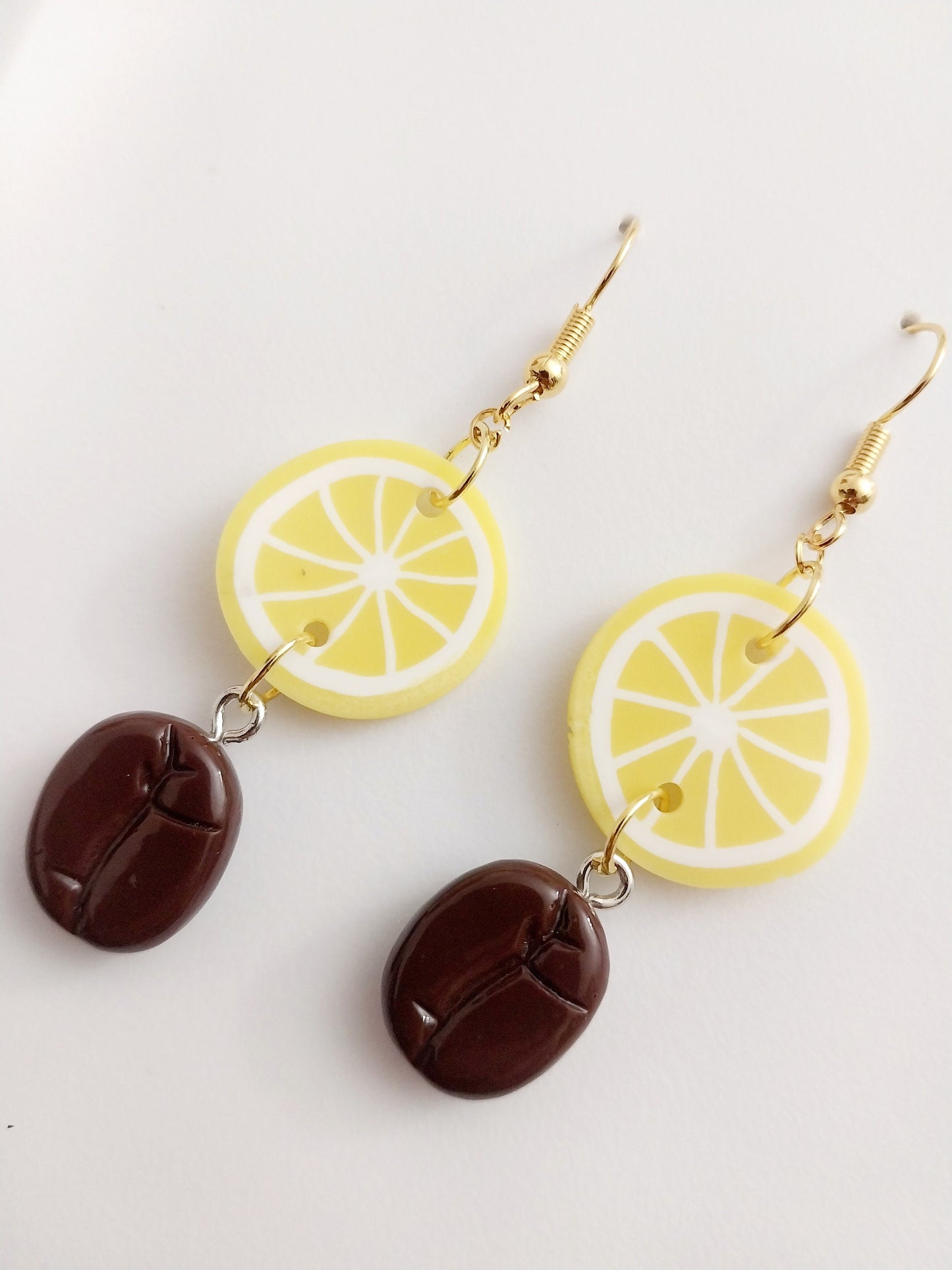 Lemon Coffee Bean Earrings Lemon Drop Earrings Fashion Coffee Beans Earrings New Design Unique Earrings Popular gift Earrings Free Shipping