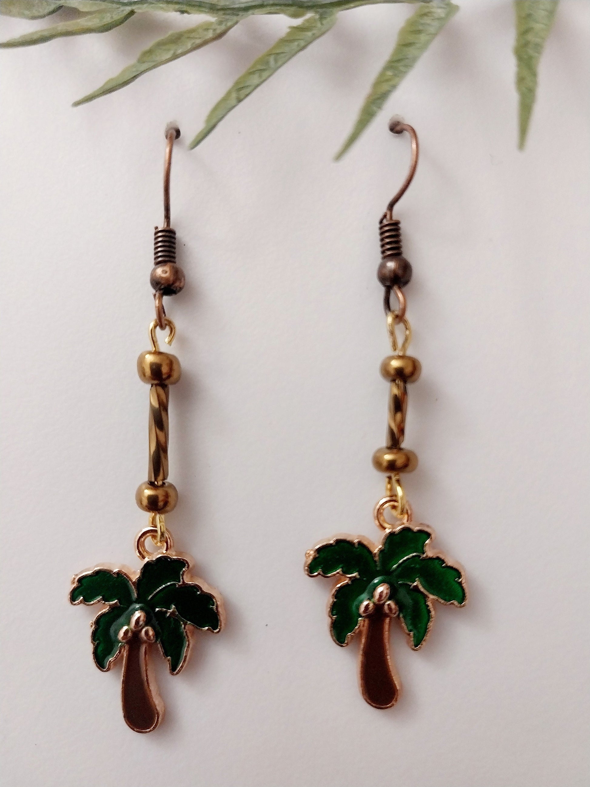 Brown Palm Tree Earring Long Long Coconut Tree Earring New Unique Design Earring Cute Fashion Drop Earring Personalized Palm Earring