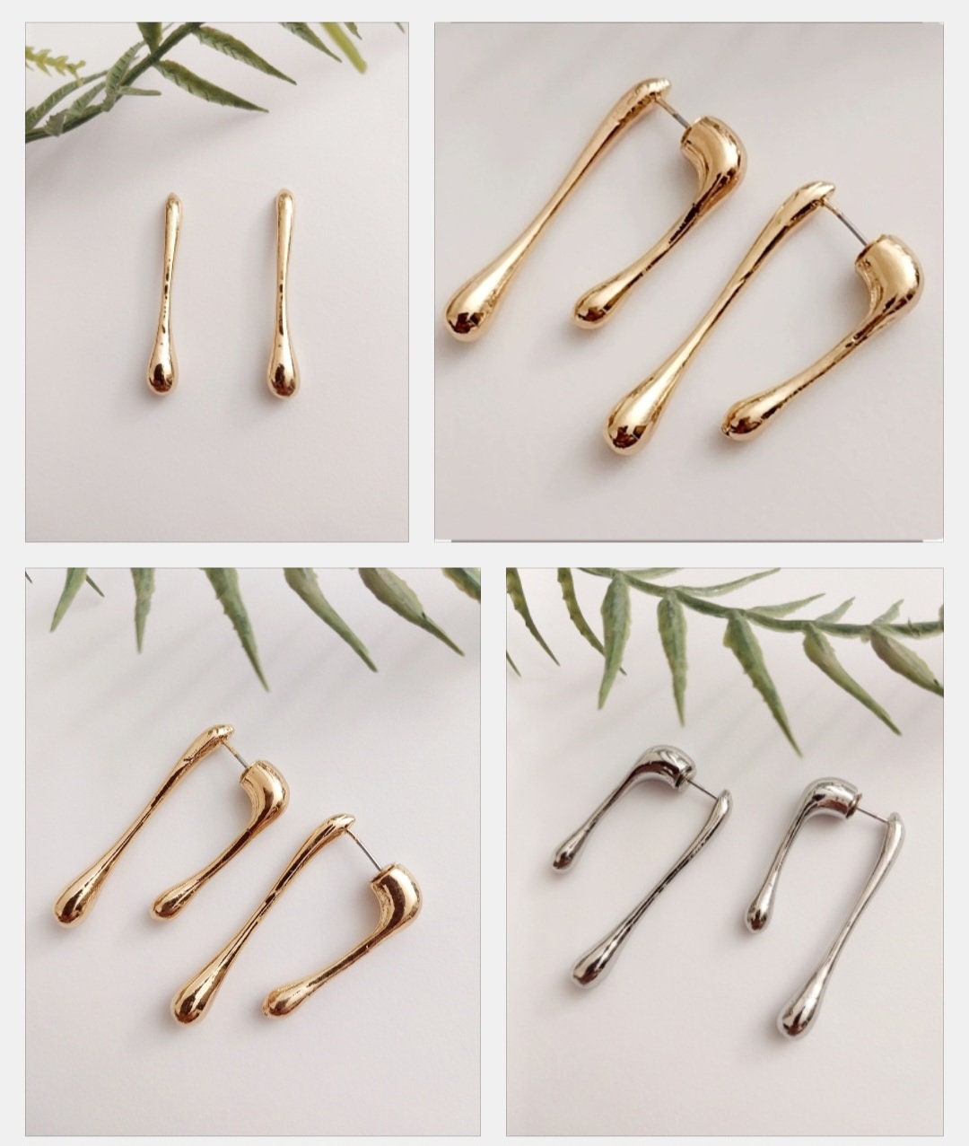 Gold Silver Style Drop Earring Bone Earring Stick Earring Tobacco Pipe Sterling Steel Earring New Design Earrings High Quality Free Shipping