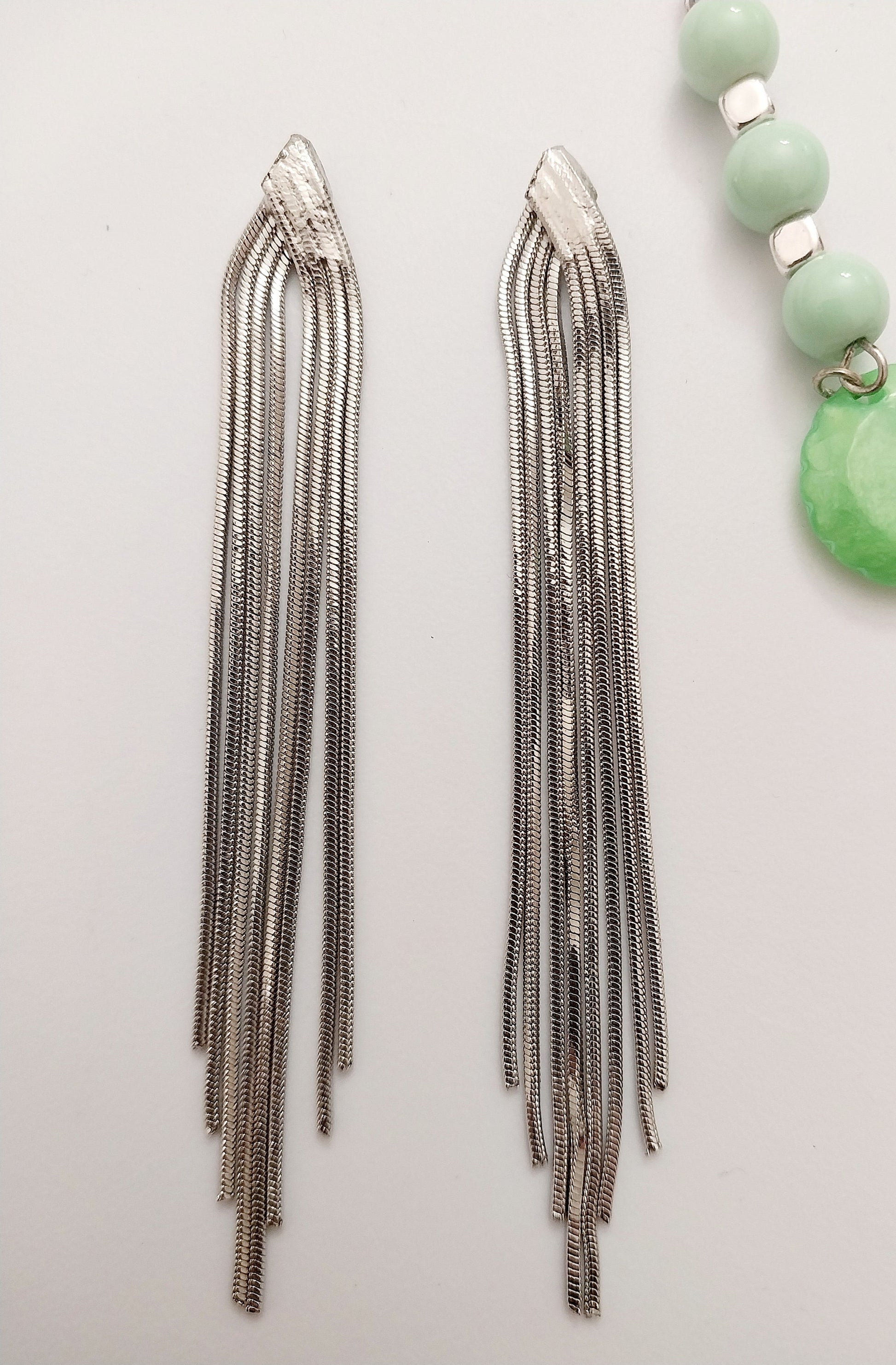 Long Waterfall Drop Earrings Stainless Steel Fashion Earring New Unique Design Urban Style Earring Shiny Party Earring