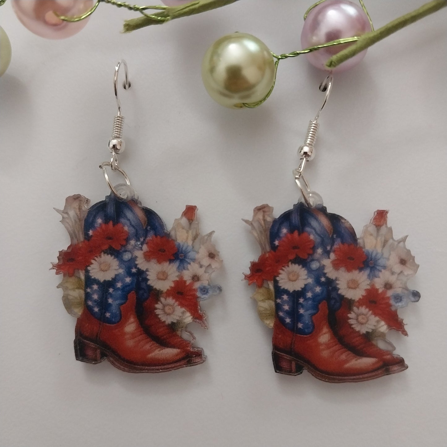 July 4th Flower Shoes Earrings New Fashion Design Earring Colorful Flower Shoes Earring