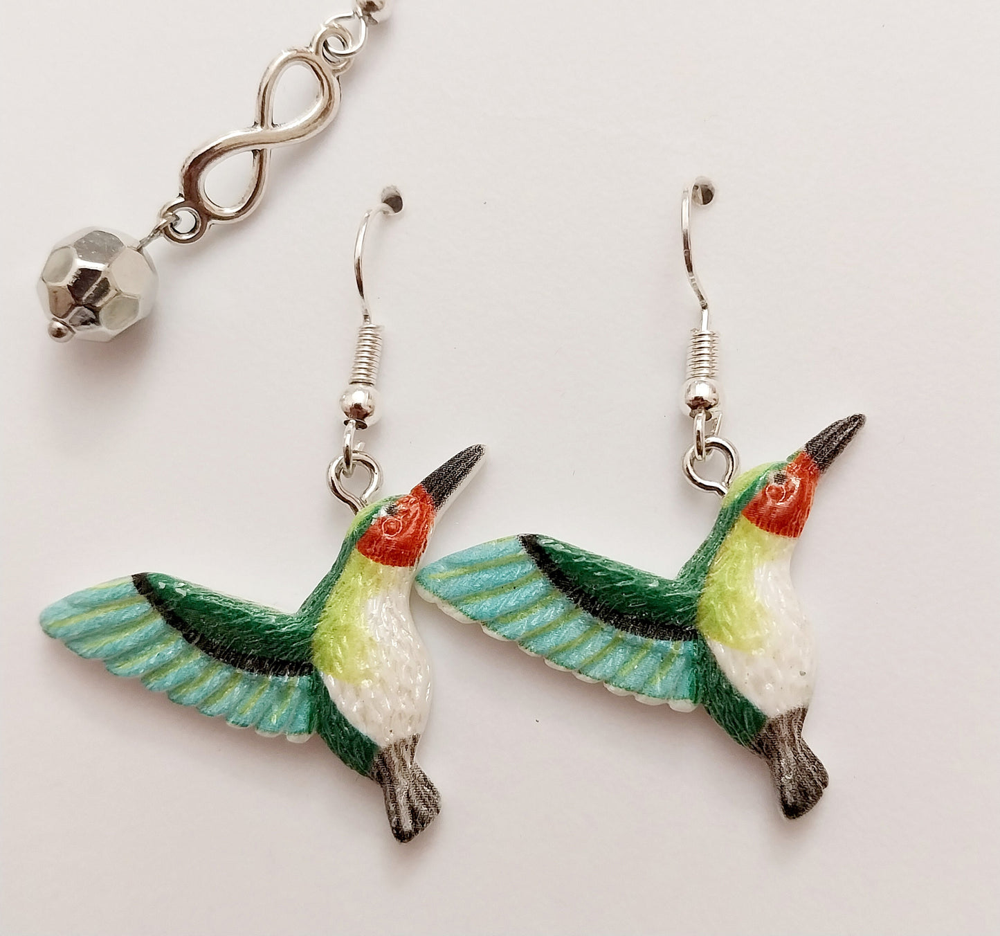 Humming Bird Earrings Sterling Silver Brooch Bird Fly Earring Creative Ally Painting Vintage Earring Handmade Bird Earring Free Shipping