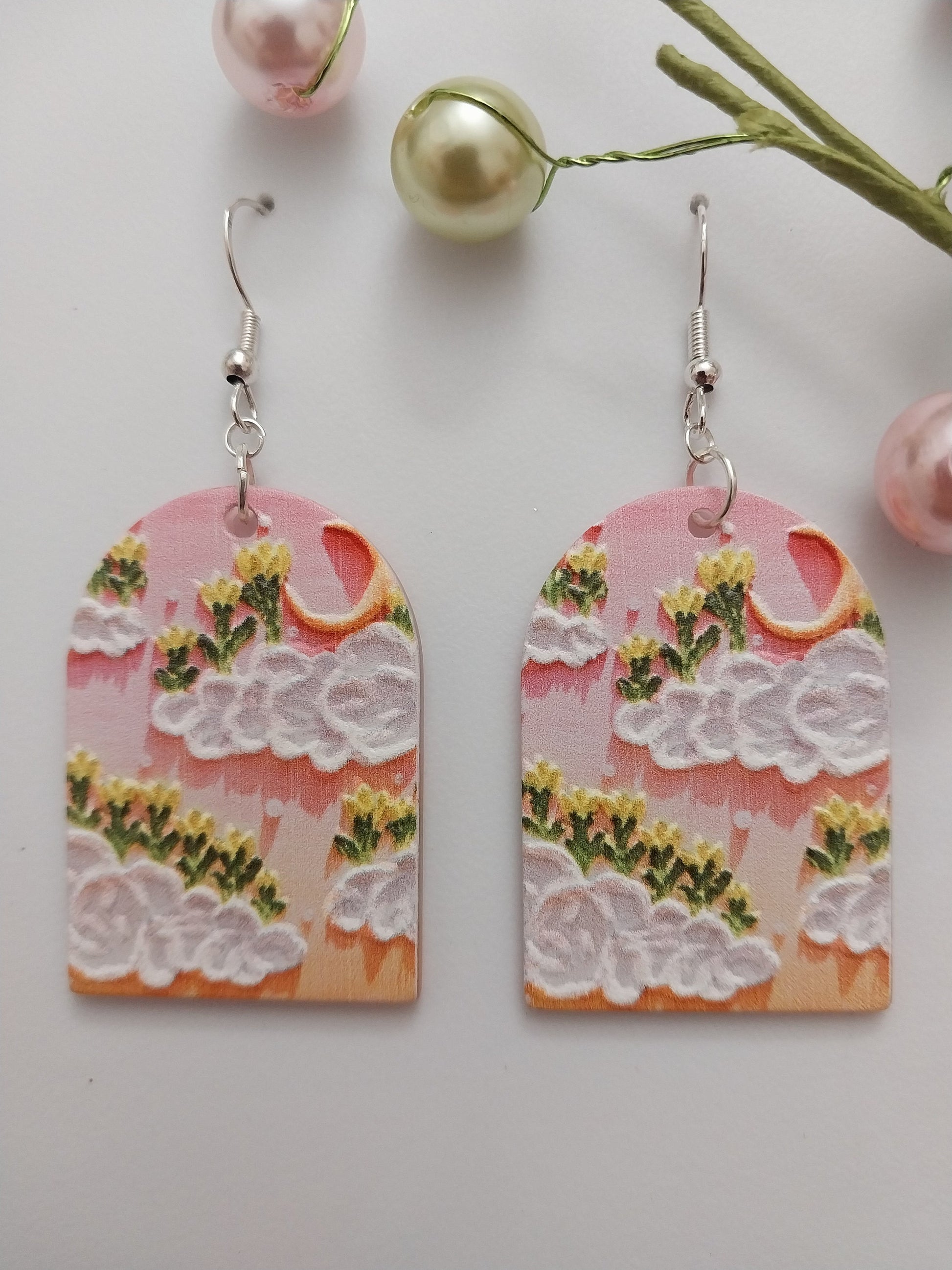 Puccoon Flower Earring Handmade Fashion Acrylic Painted Puccoon Earring Vintage Unique Garden Earrings New Design Free Shipping