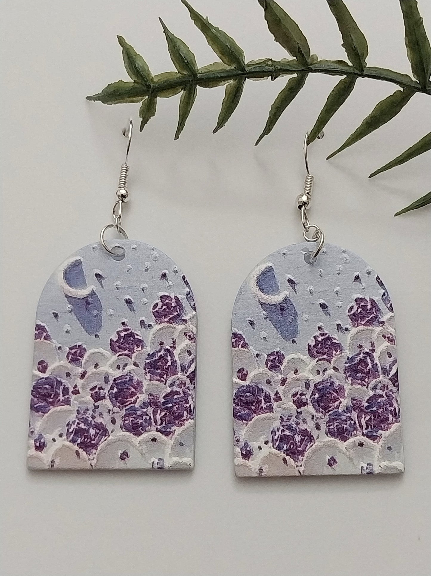 Purple Flower Earring Handmade Fashion Acrylic Painted Earring Vintage Unique Garden Earrings New Design Free Shipping