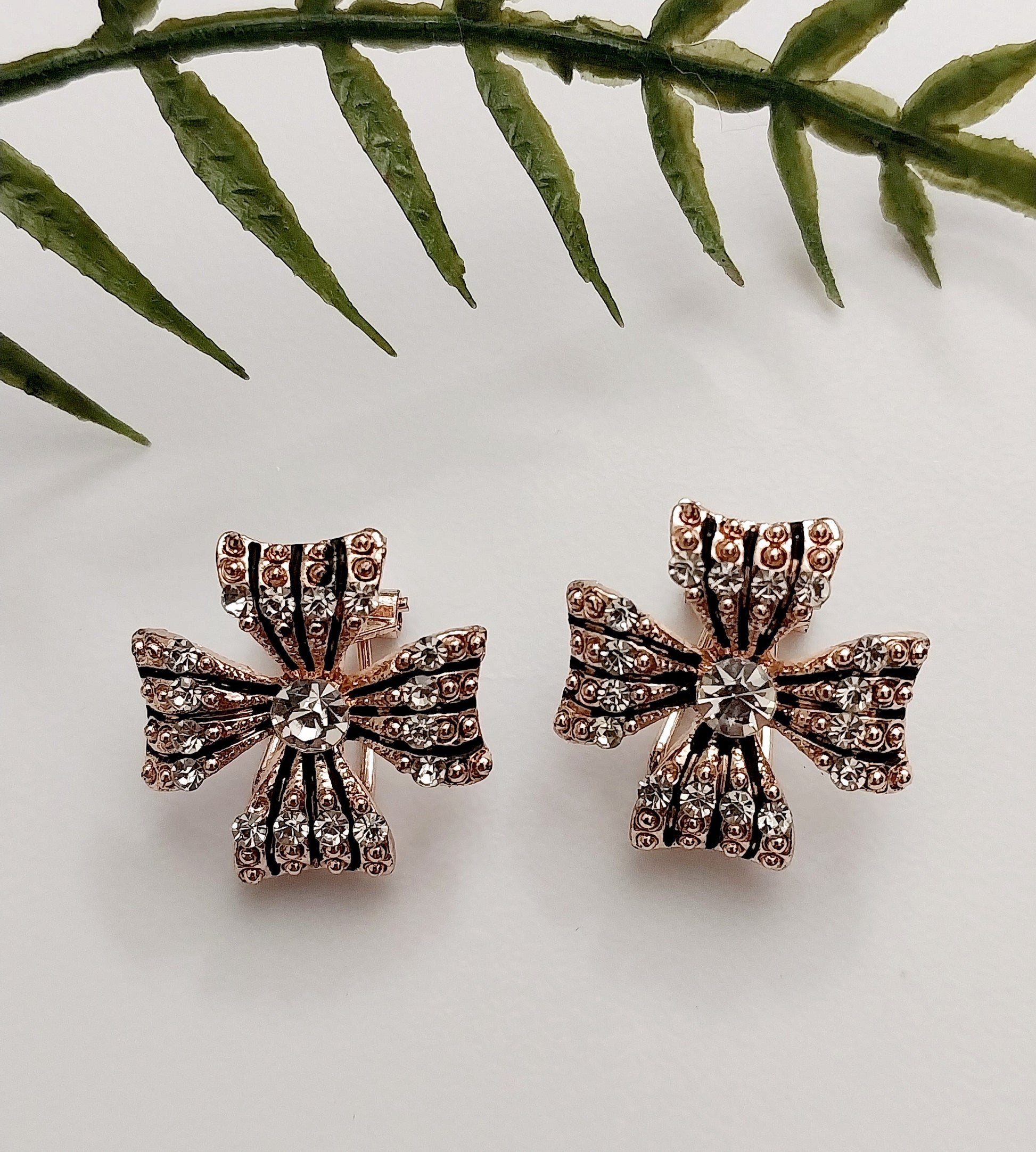 Flower Stud Earrings Sparkling Rose Gold Plated CZ Earrings New Style jewelry High Quality Earrings Free Shipping