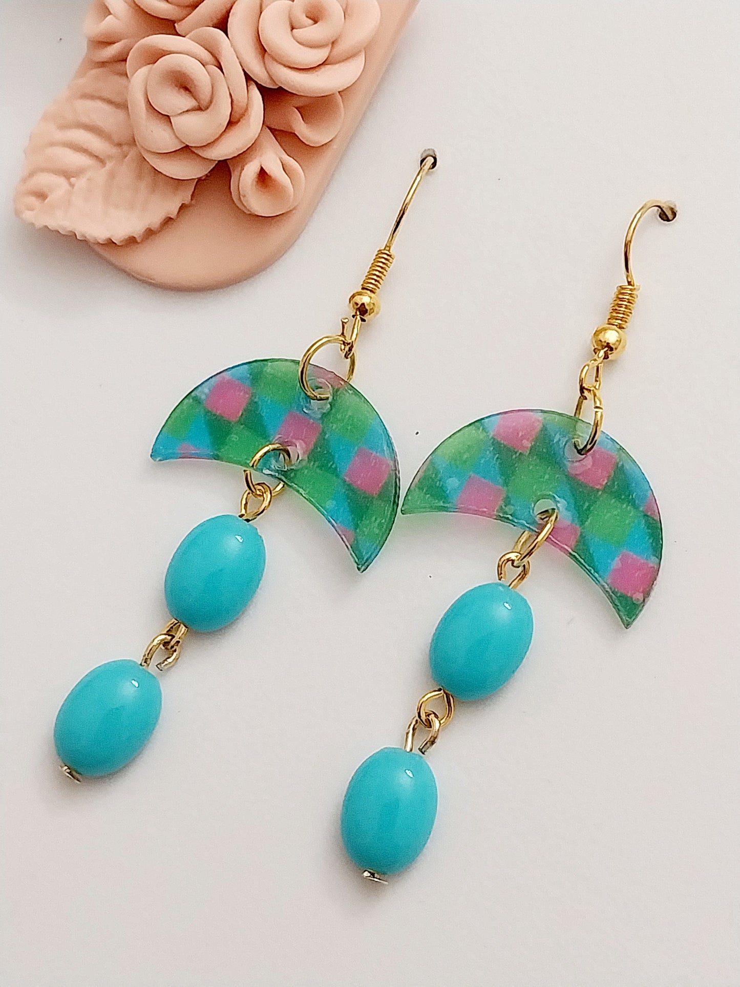 Only One Blue Coffee Earrings Umbrella Rain Earrings New Unique Design Flower Coffee Beans Handmade Dangle Earring Casual Style Earring