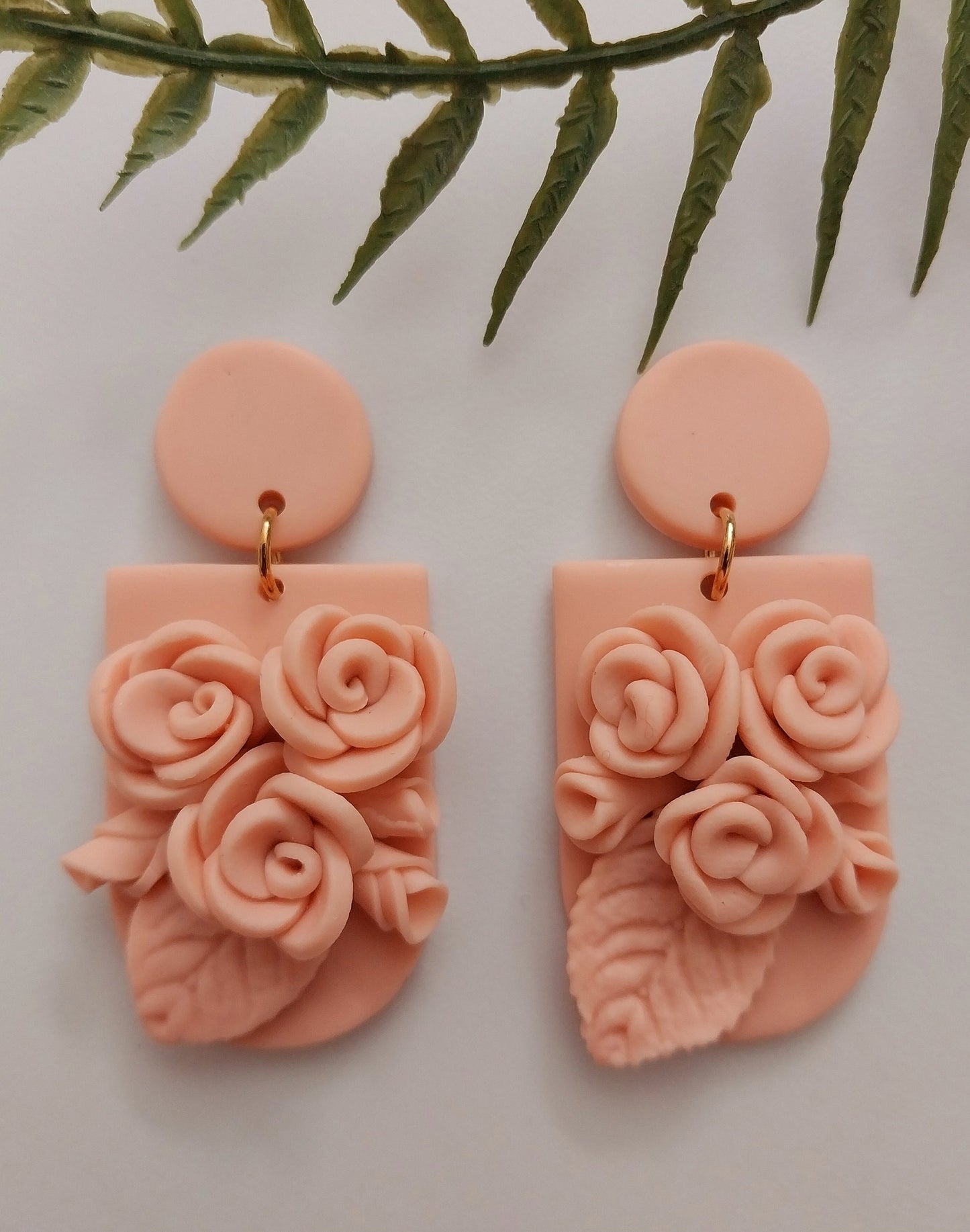 Polymer Clay Pink Rose Flower Earrings New Design Fashion High Quality Modern Art Earring