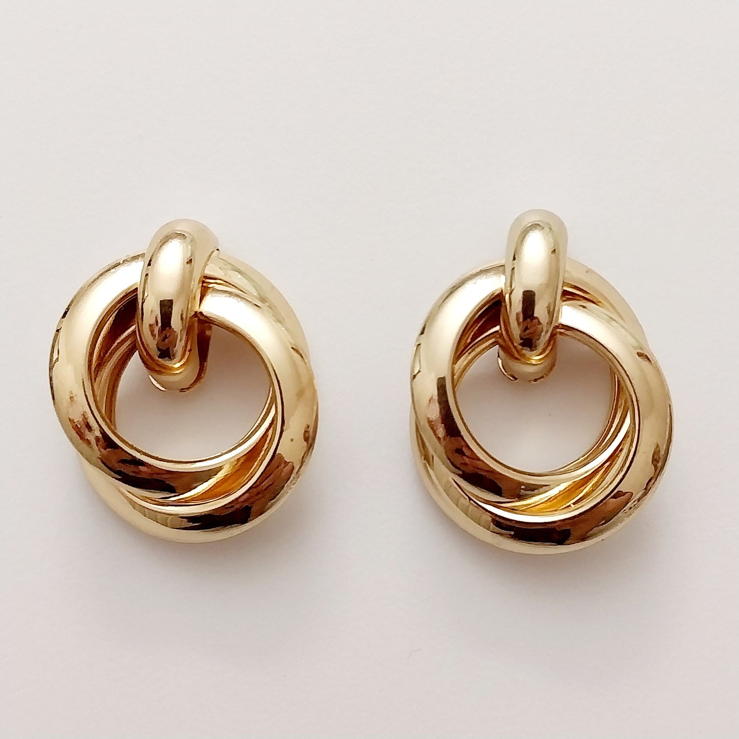 Golden Hoop Knot Earring Sterling Steel Double Hoop Knot Earrings Super high Quality New Fashion Door Knocker Earring Vintage Drop Earring