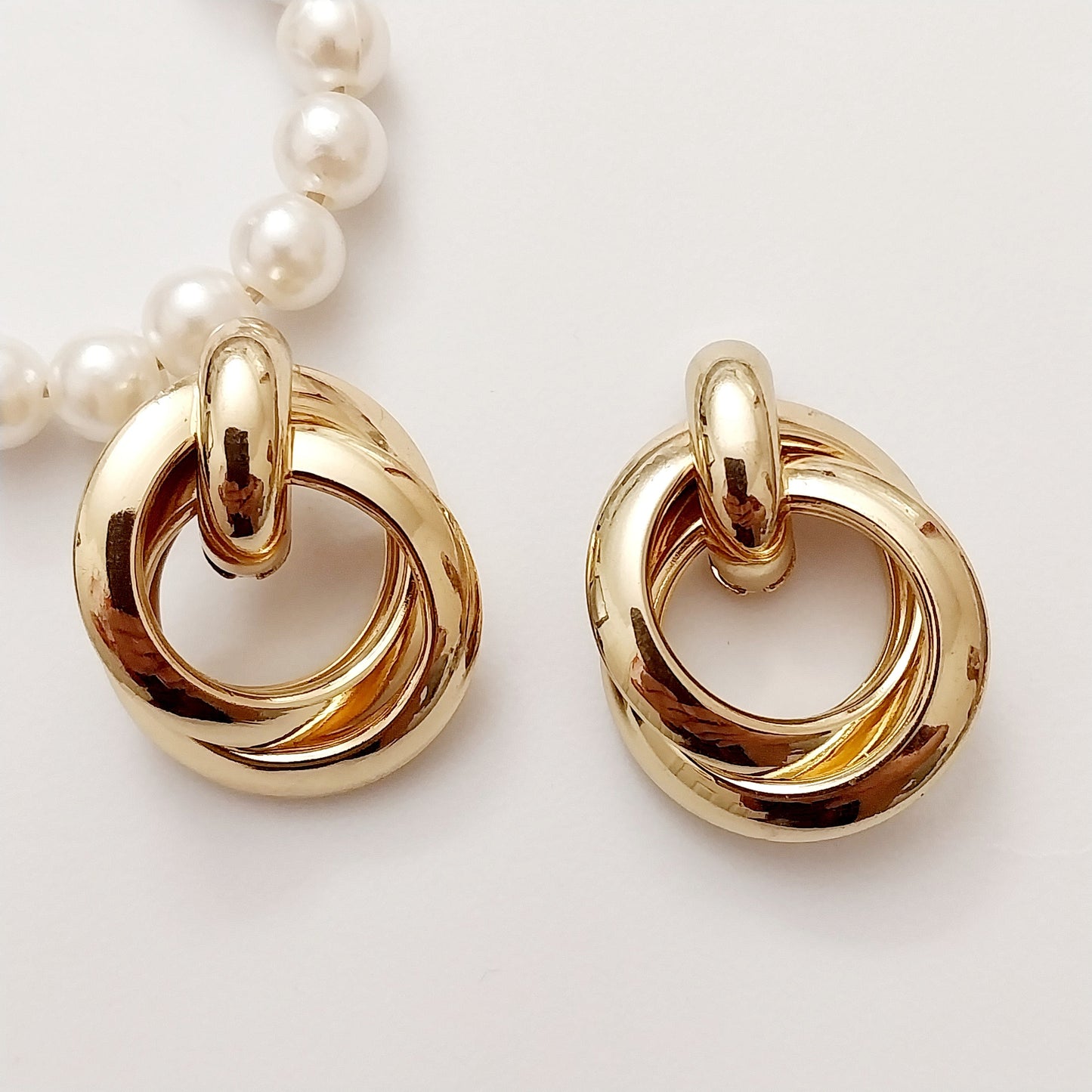 Golden Hoop Knot Earring Sterling Steel Double Hoop Knot Earrings Super high Quality New Fashion Door Knocker Earring Vintage Drop Earring