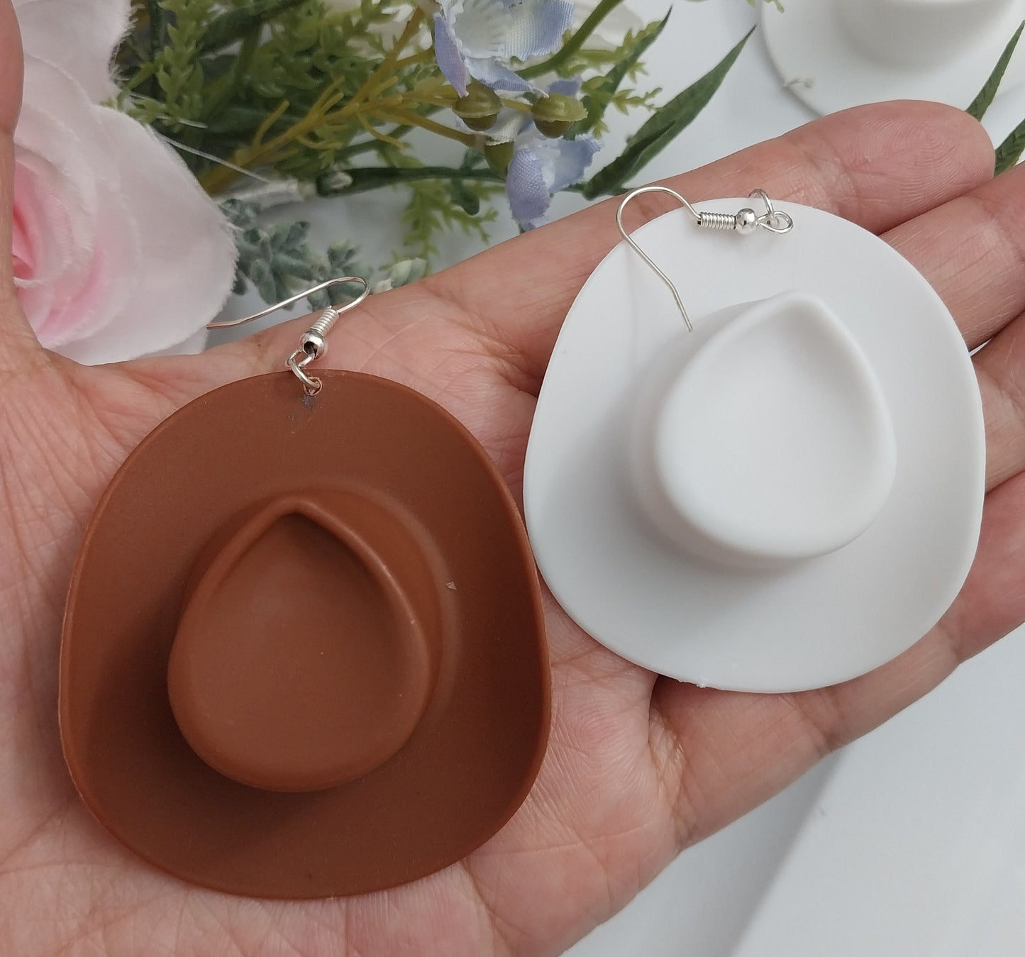 Cowboy Hats Earrings Brown Hat Earring White Cowboy Hat Earrings New Design Earrings Handmade Cute Fashion Free Shipping s