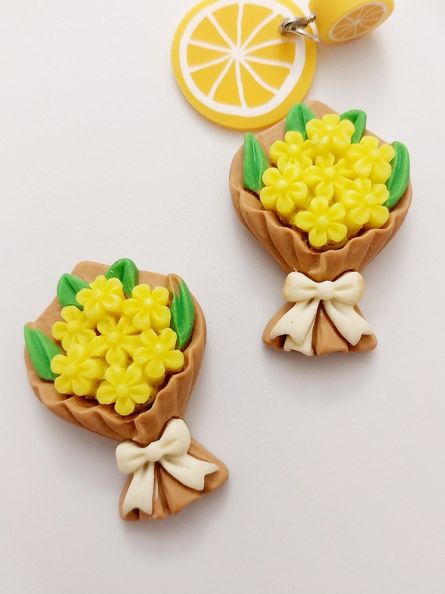 Yellow Flower Earrings Flower Clay Stud Earring New Fashion Clay Earring Free Shipping