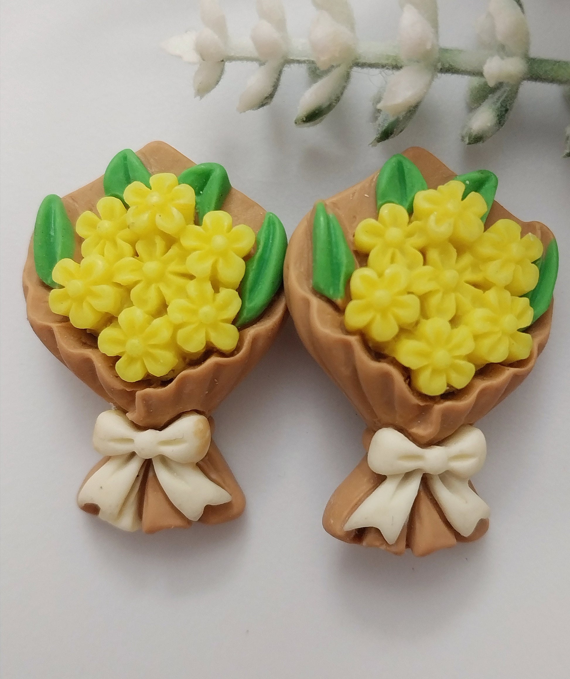 Yellow Flower Earrings Flower Clay Stud Earring New Fashion Clay Earring Free Shipping