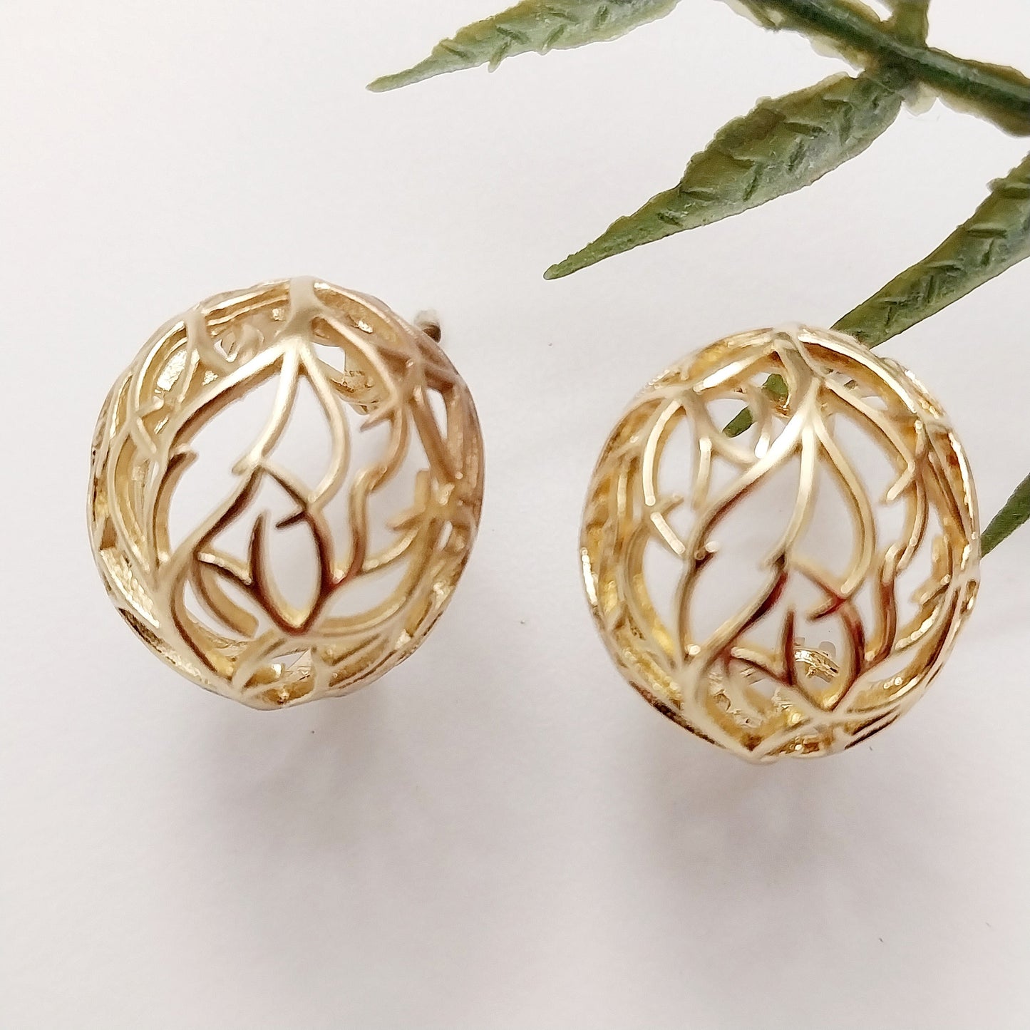 Bird Nest Earring Vintage Gold Tone Earrings New Fashion Design Net Bag Earring Retro Basket Earring