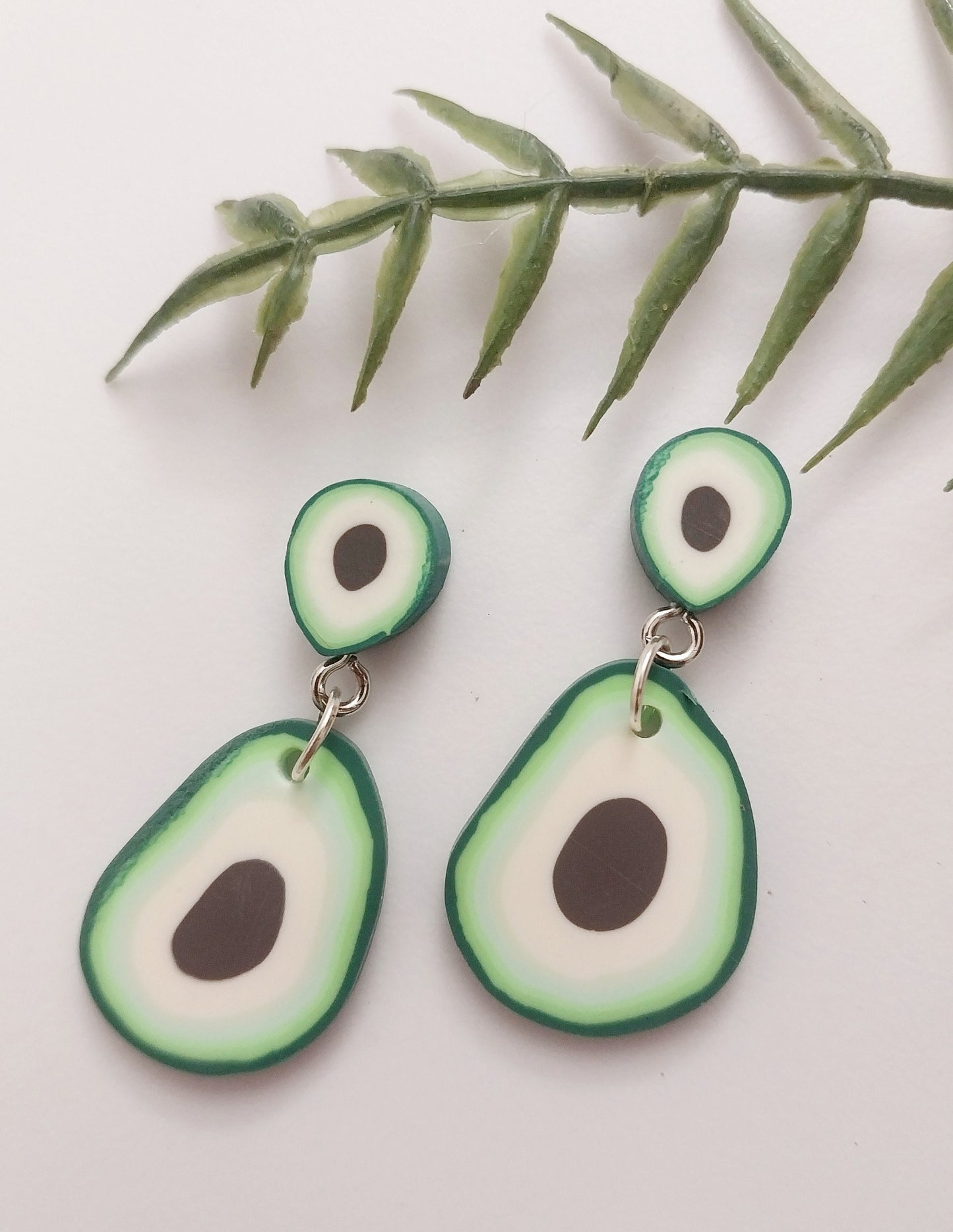 Avocado Clay Fruit Earring Cute Avocado 3D and Slices Earring Lightweight Drop Earring Handmade Unique Avocado Polymer Clay Free Shipping