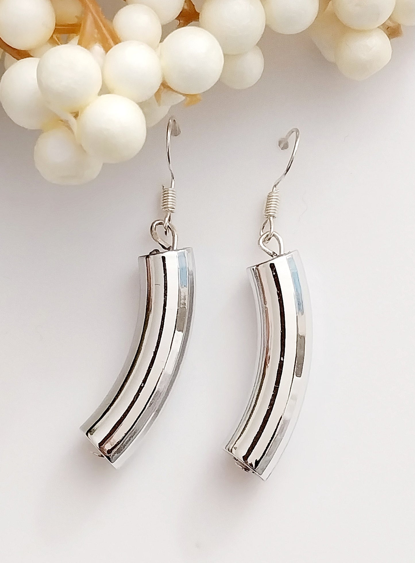 Shiny Cylinder Drop Earrings Fashion Polished Claw Earring Light Tube Earring New Design Modern Style Earring Unique Gift Earrings Handmade