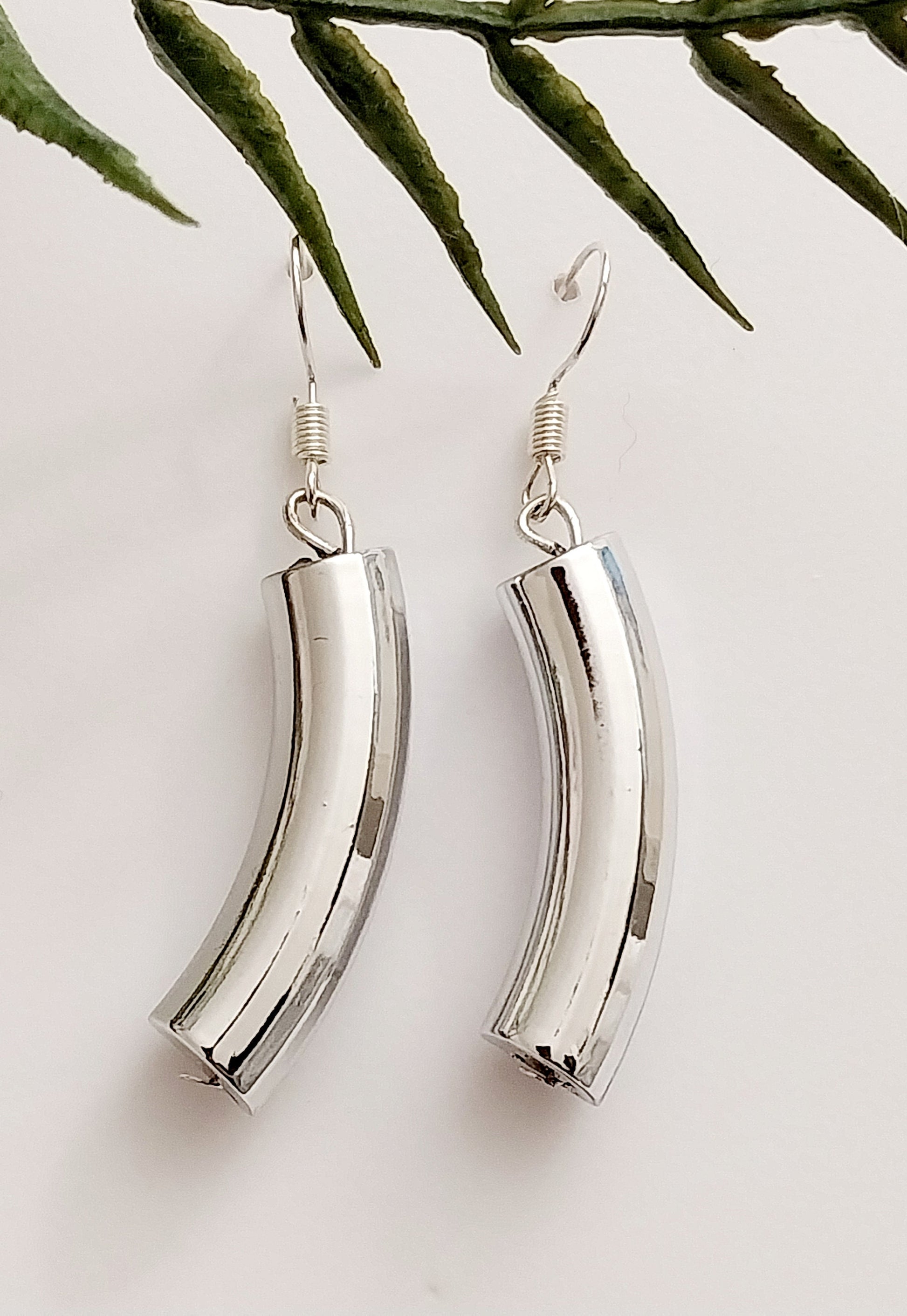 Shiny Cylinder Drop Earrings Fashion Polished Claw Earring Light Tube Earring New Design Modern Style Earring Unique Gift Earrings Handmade