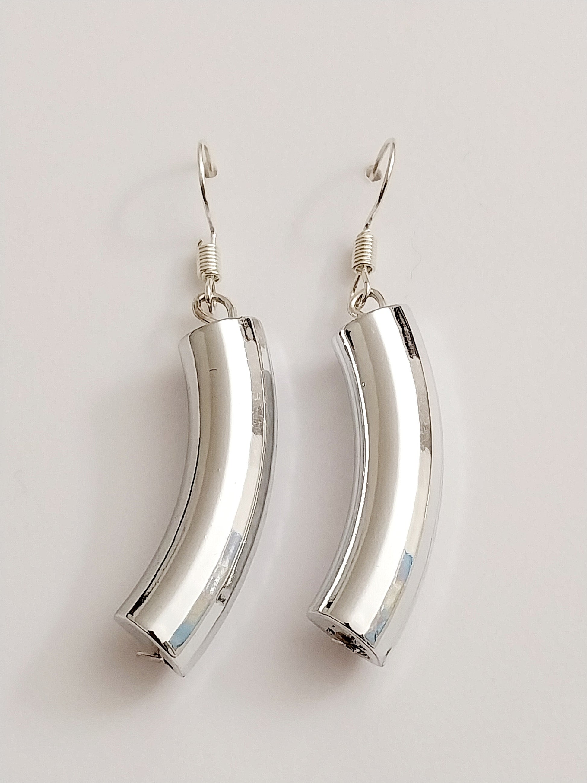 Shiny Cylinder Drop Earrings Fashion Polished Claw Earring Light Tube Earring New Design Modern Style Earring Unique Gift Earrings Handmade