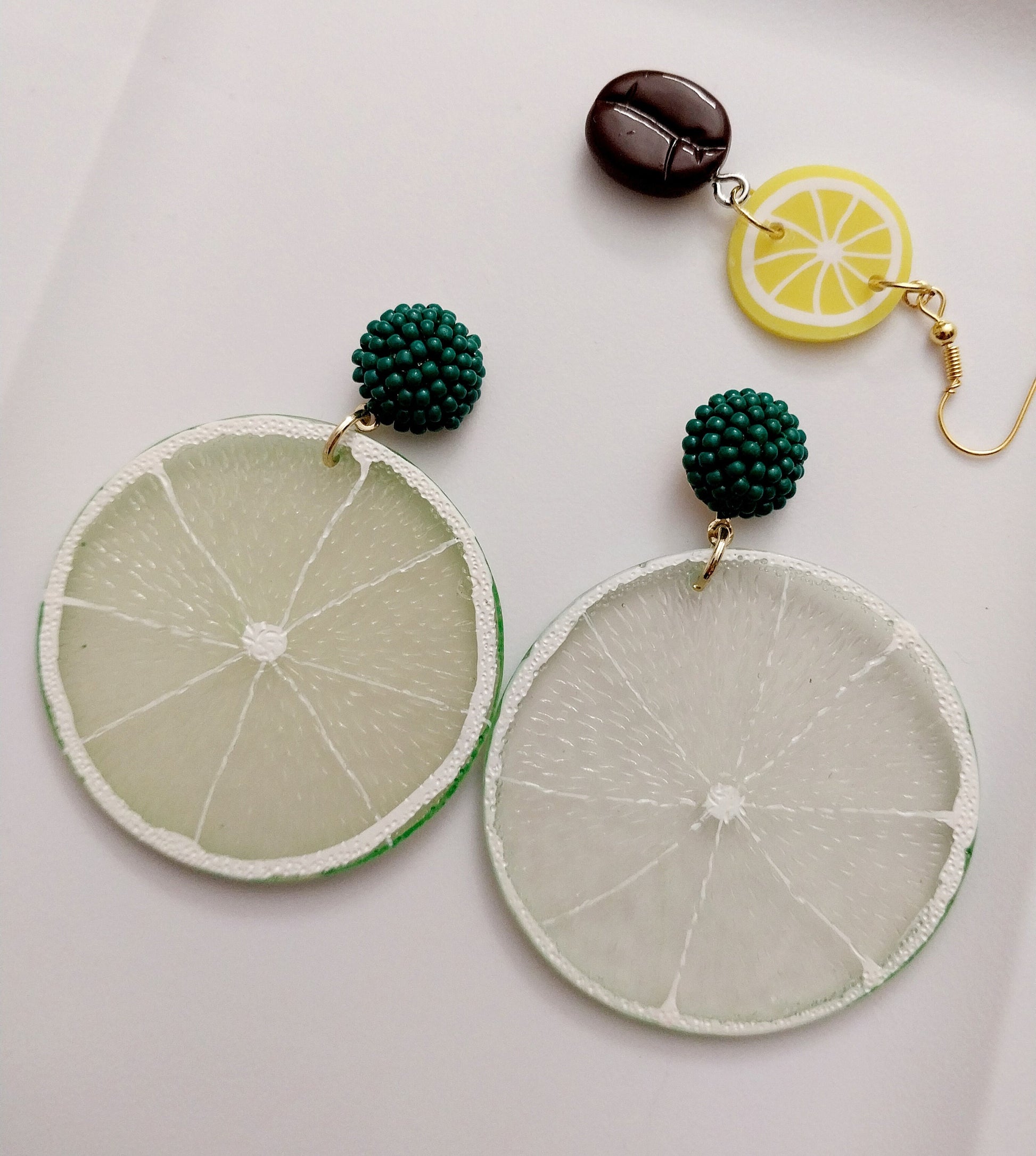 Lime Earrings Fruit Drop Earring Lime Slice Dangle Earring Fruit Slice Model Earring New Design Modern Style Earrings Handmade Free Shipping