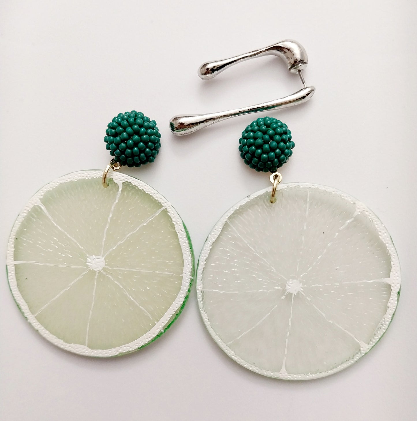 Lime Earrings Fruit Drop Earring Lime Slice Dangle Earring Fruit Slice Model Earring New Design Modern Style Earrings Handmade Free Shipping