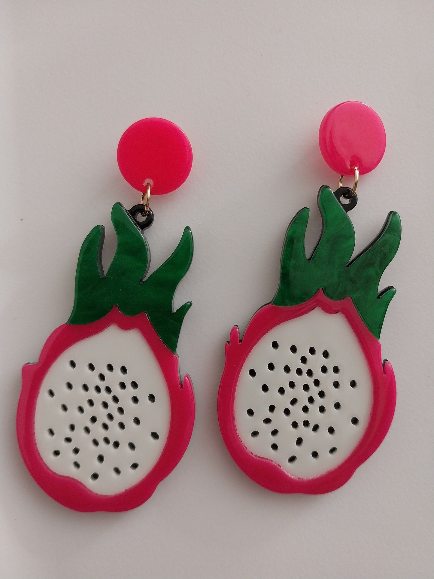 Dragonfruit Earrings Eggplant Drop Earring Fruit Vegetable Earring Large Colorful Fashion Earring New Design Handmade Modern Artist Earring