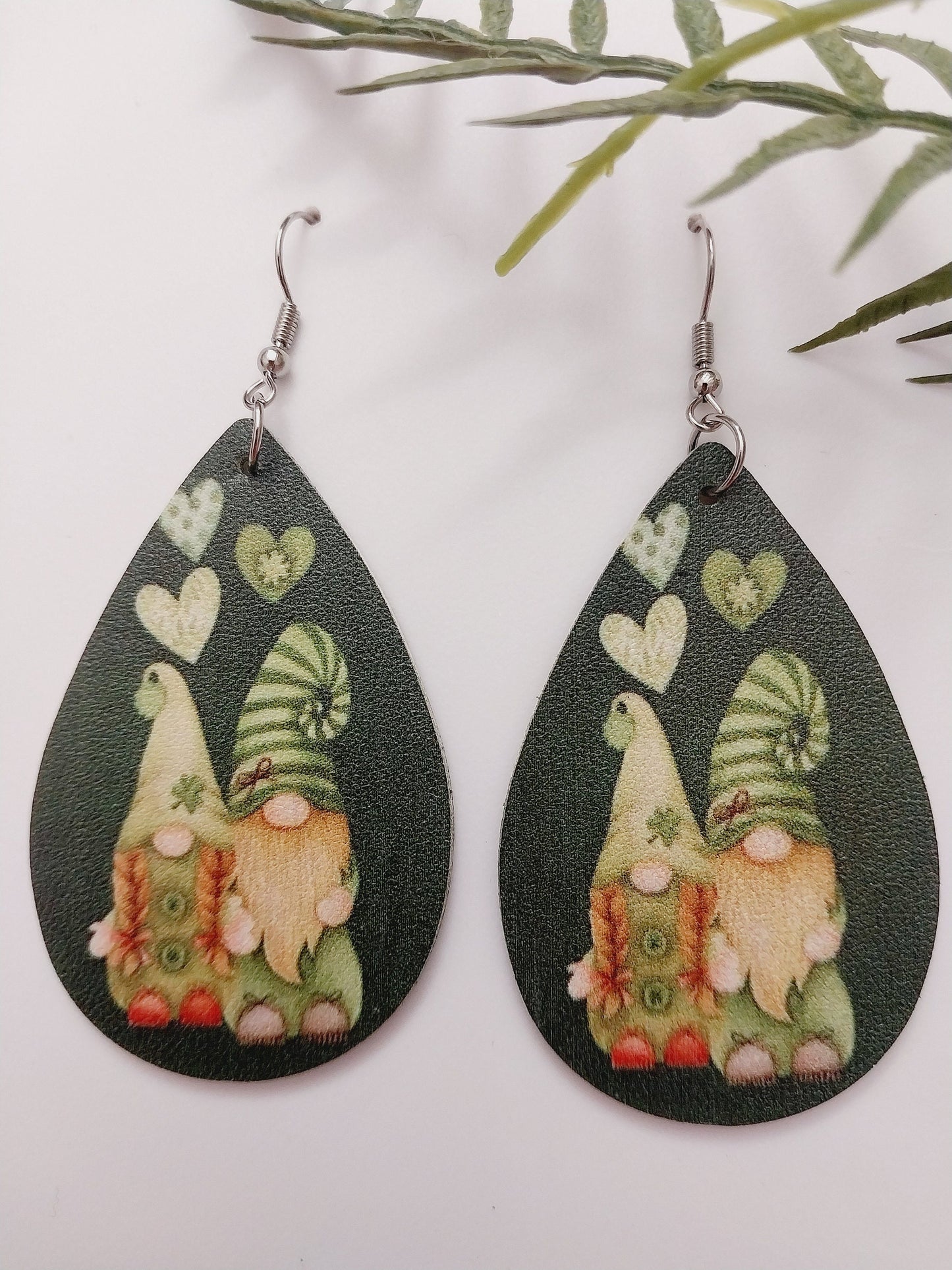 Gnome Earrings Girls Gnome Dangle Earrings New Fashion Design Green Style Earrings Ovel Green Drop Earring