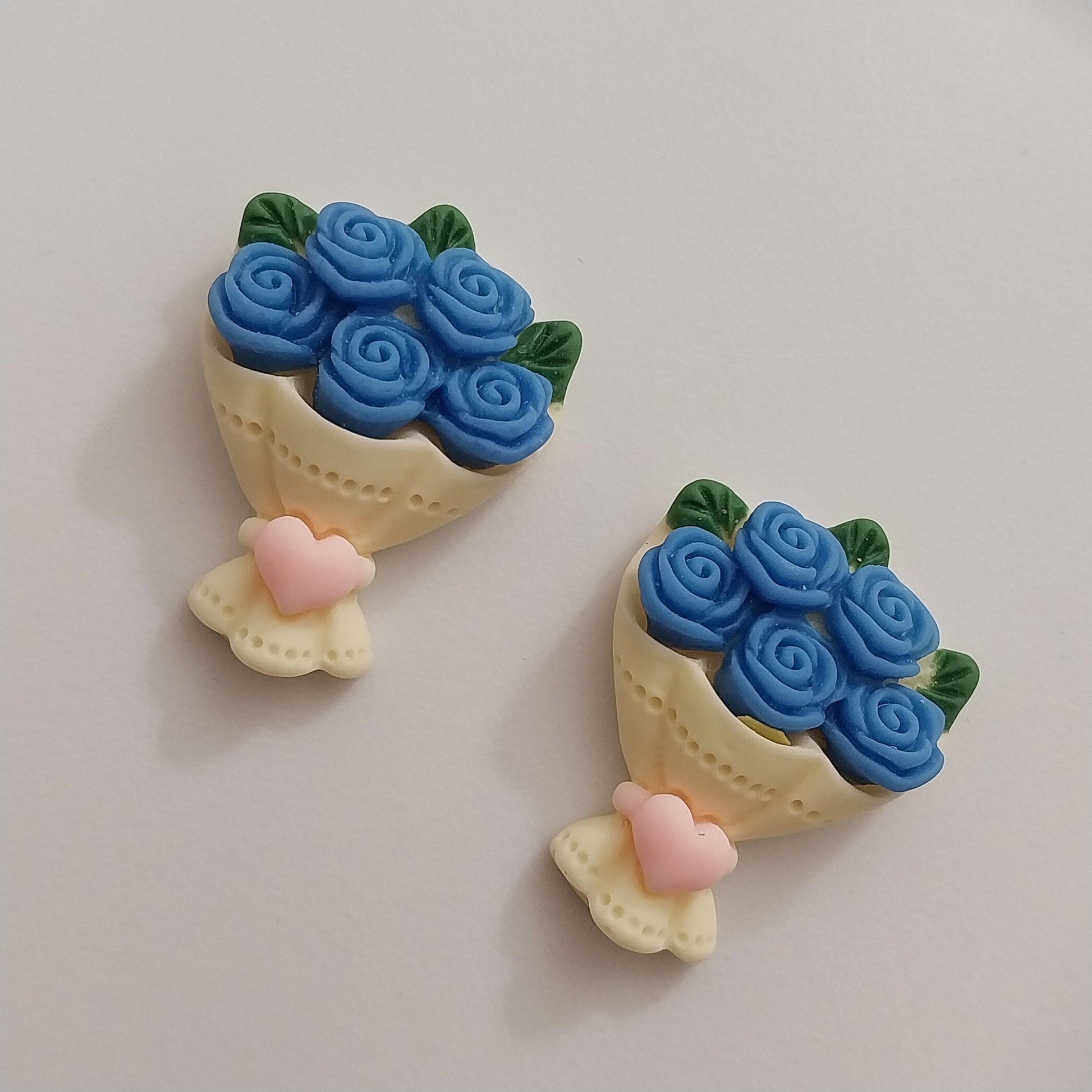 Blue Rose Flower Earring 3D Flower Earrings Flower Clay Stud Earring New Fashion Clay Earring Beautiful Rose Earring