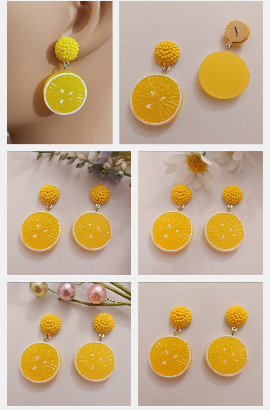 Creative Lemon Earrings Fruit Earrings Cute Fruit Handmade Unique Earrings Lemon Model Earrings New Design Limon Drop Earring Shipping Today