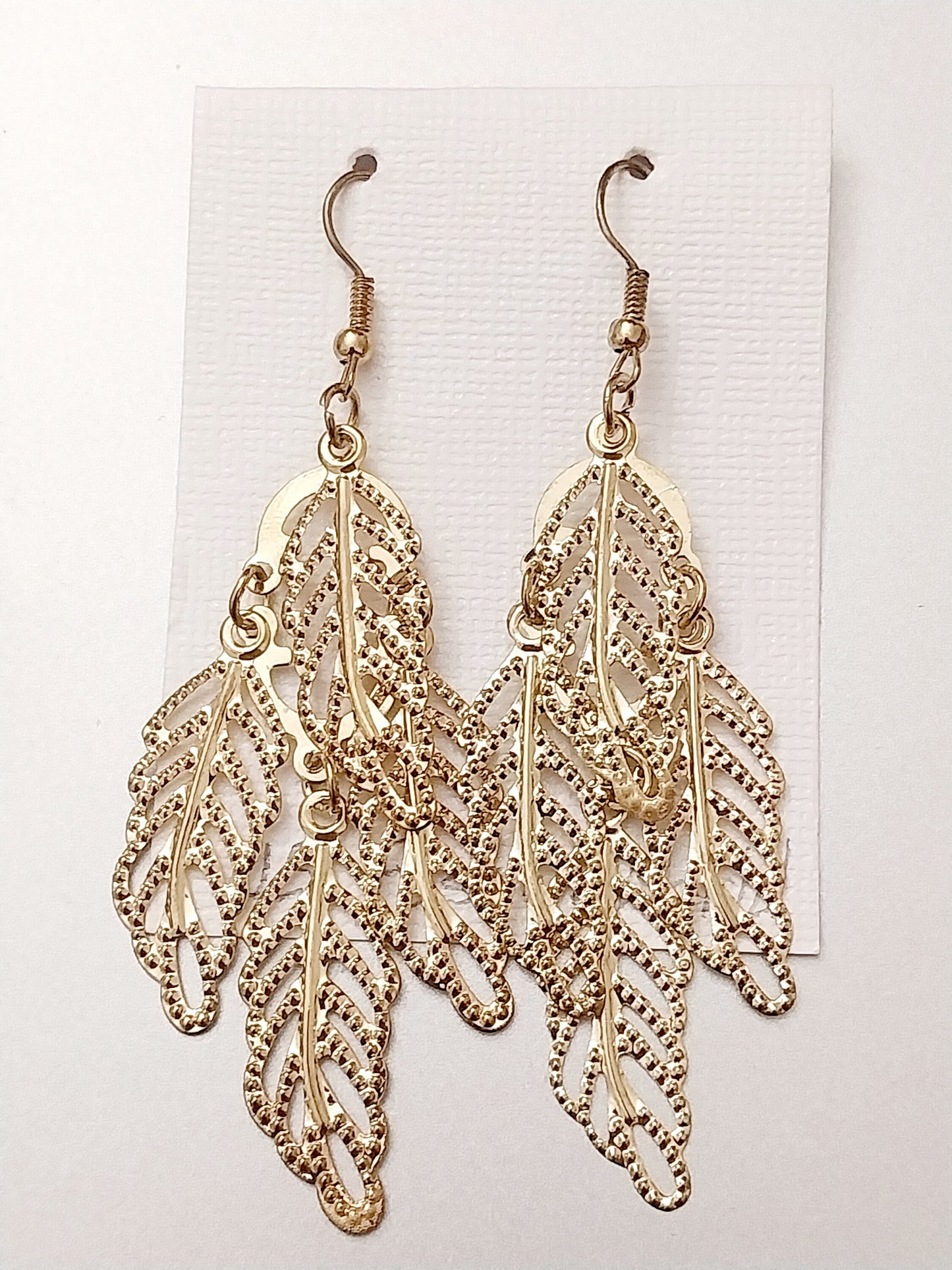 Multi Layer Leaves Earrings Alloy Dangle Earring Golden Leaf Drop Earring New Unique Design Urban Style Earring Handmade Fashion Art Earring