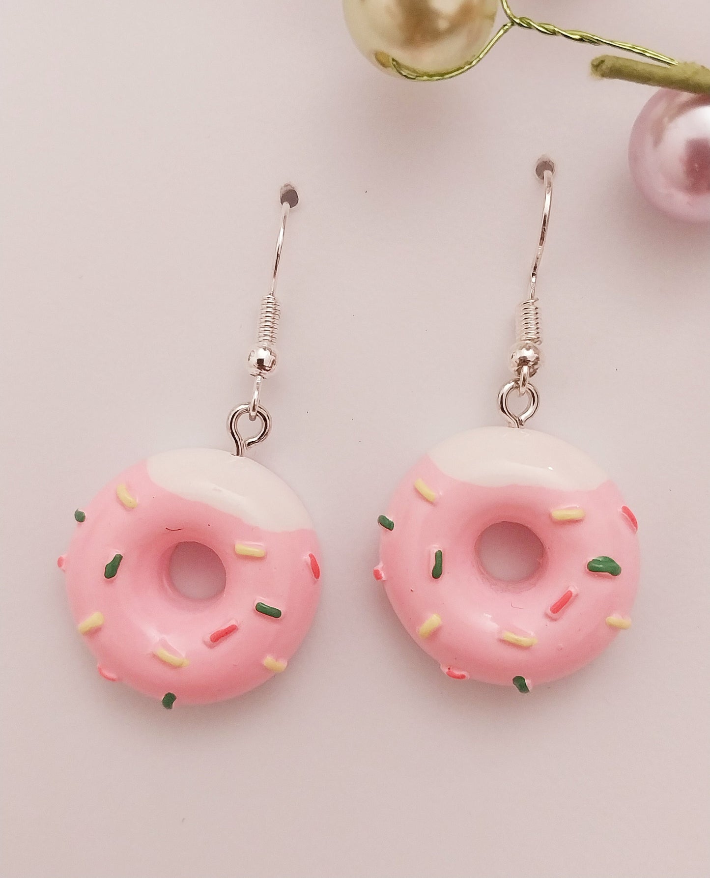 Donuts Earrings Pink Donuts Drop Earring New Fashion Design Flatback Cute Bakery Earring