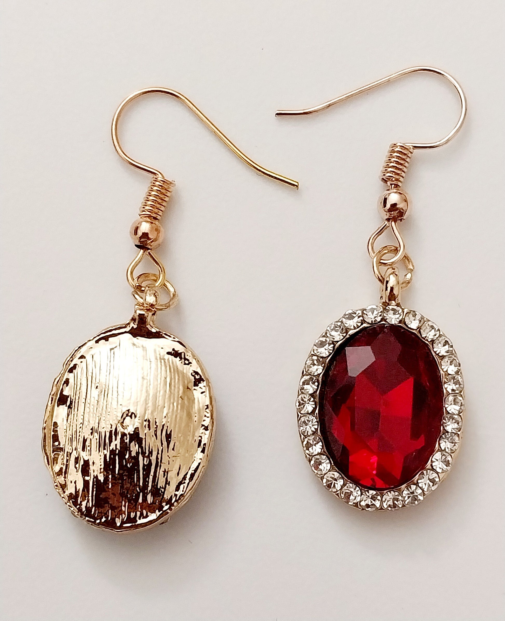 Red Ovel Crystal Earrings Personalized Handmade Drop Earring High Quality Unique Vintage Earring Modern Art Shiny Drop Earring