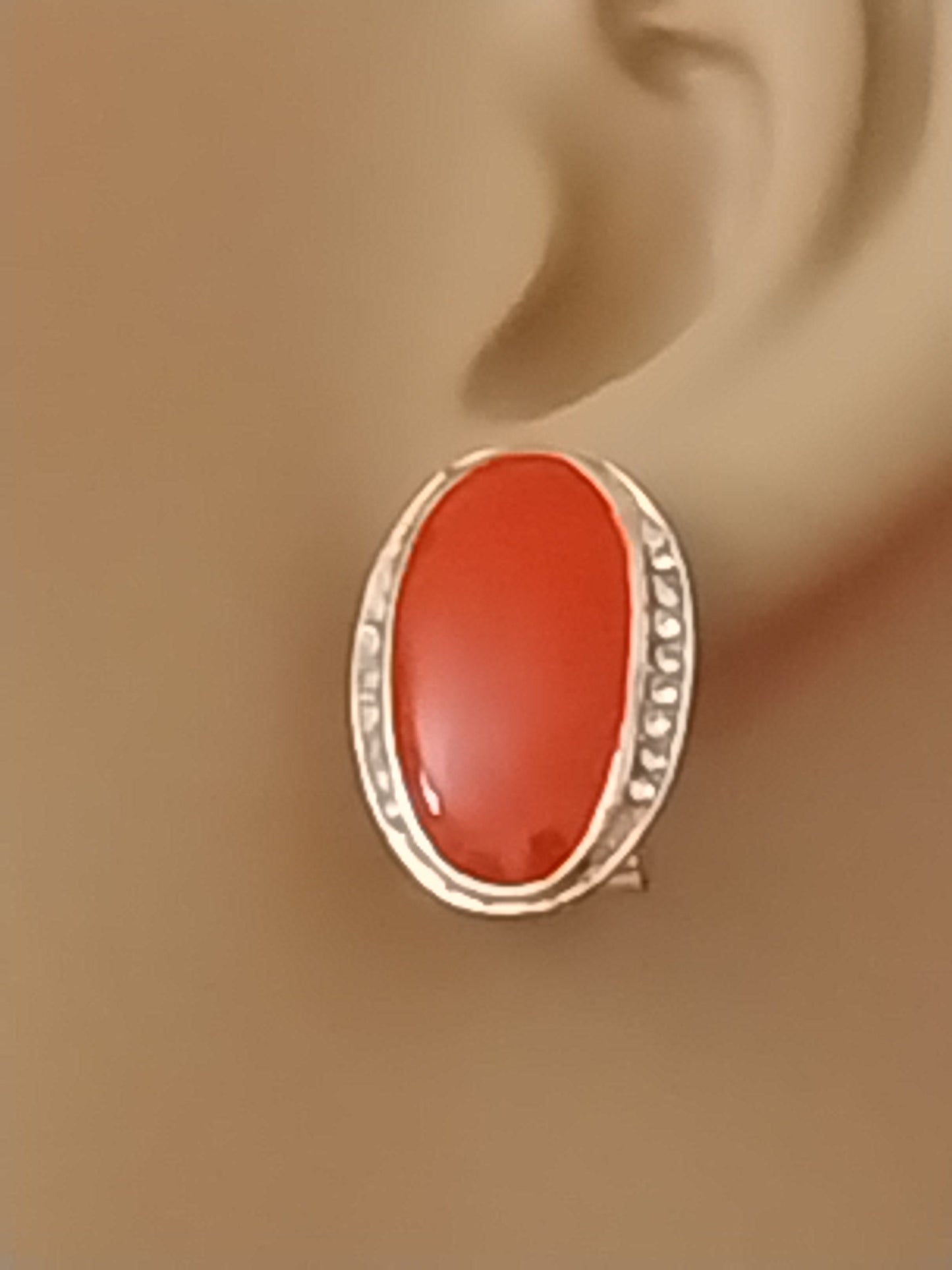 Blood Oval Cabochon Red Earring Zircon Stainless Steel Exotic Fashion Earring New Unique Design Earring Vintage Free Shipping