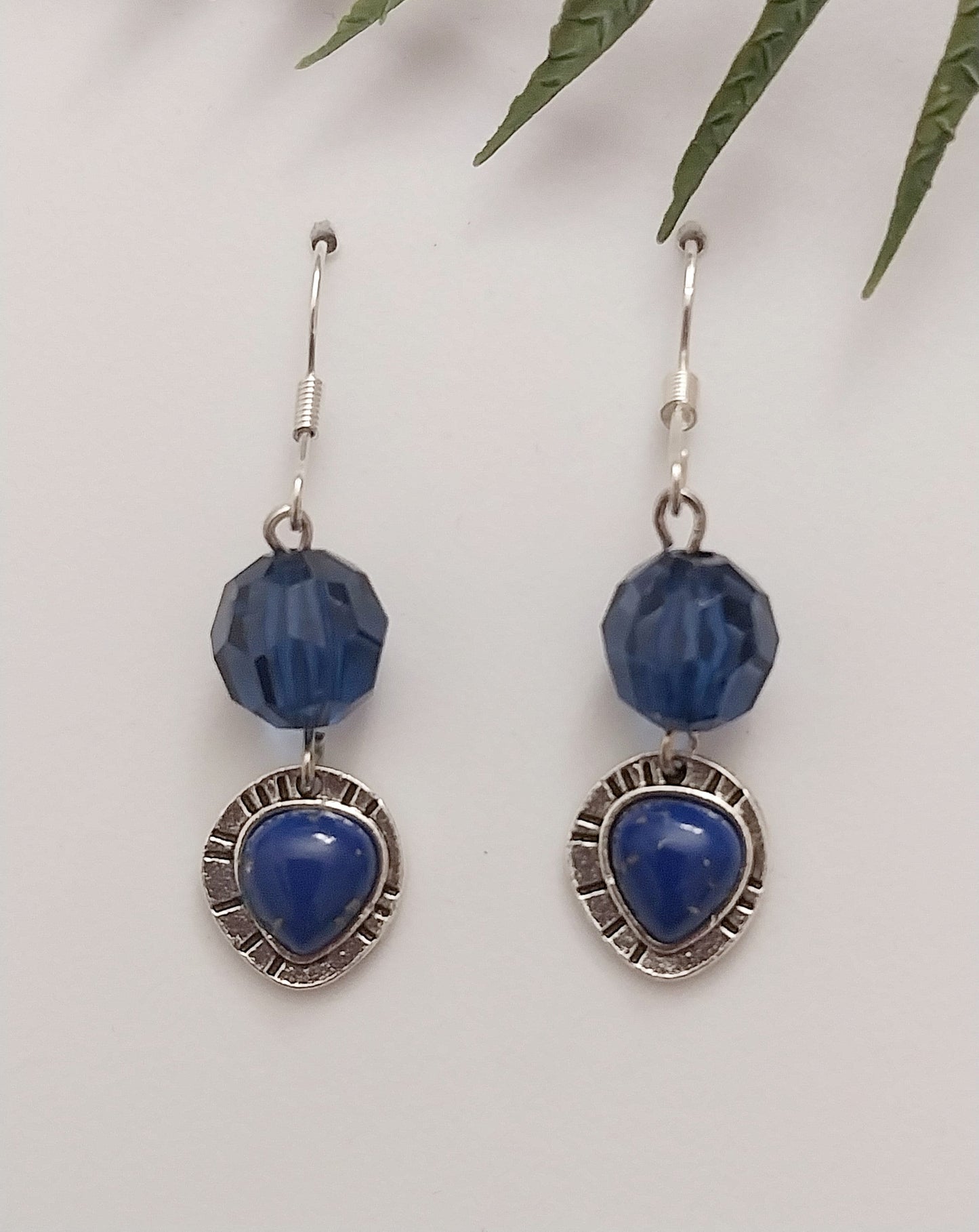 Blue Natural Spiral Earrings Lapis Lazuli Earring Blue Style Drop Earring Handmade New Design Boho Chic Earrings Casual Earrings